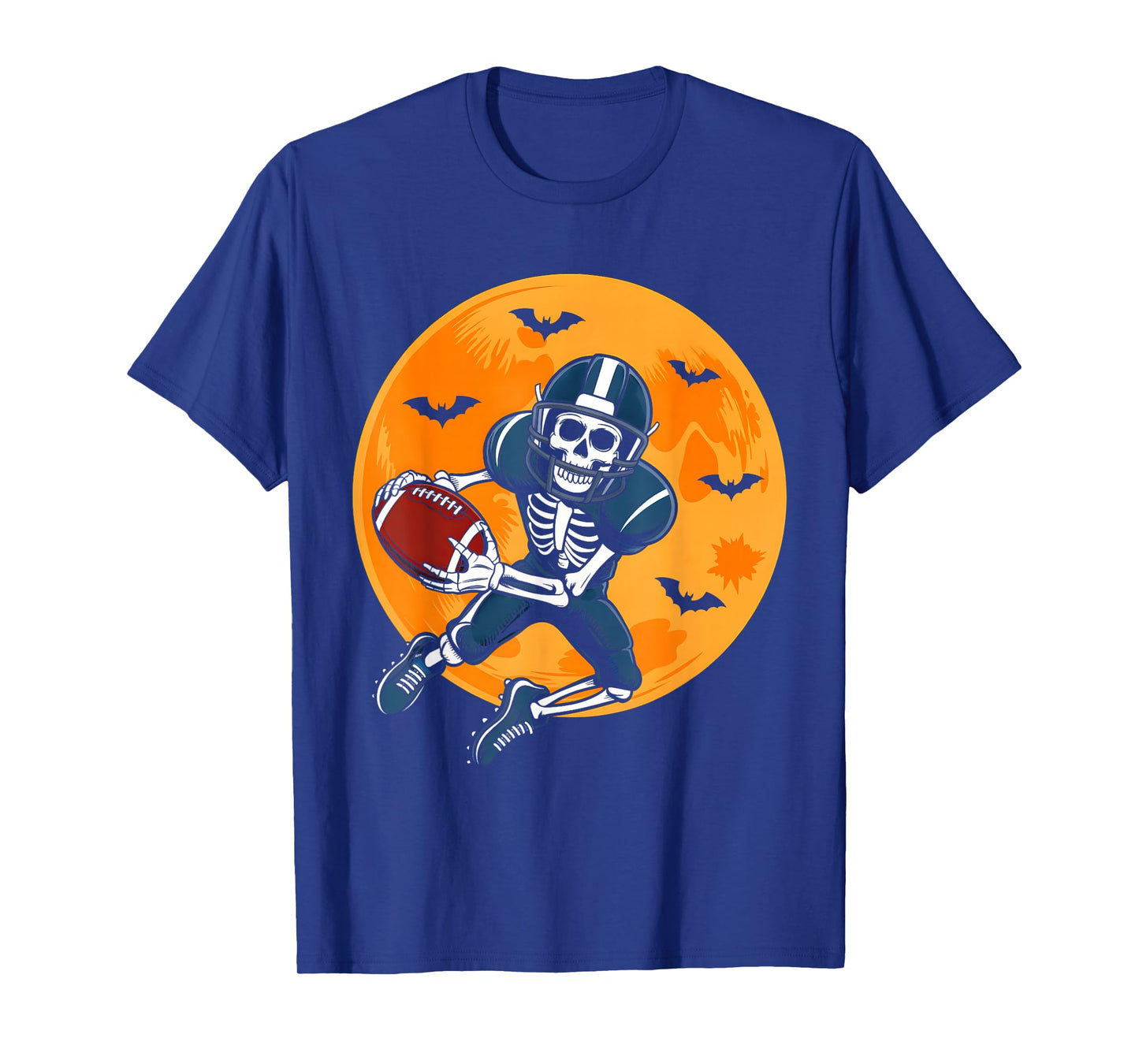 Skeleton Playing Football Halloween Costume Boys Men Kids T-Shirt