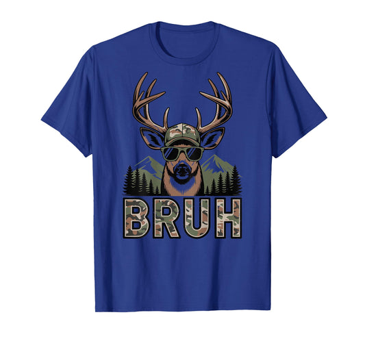 Bruh Camo Deer Hunting Camouflage Elk Buck Funny Youth Boys T-Shirt