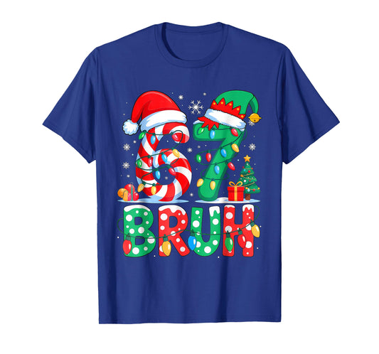 Funny Six Seven 6 7 Meme Christmas Family Xmas Santa 67 T-Shirt