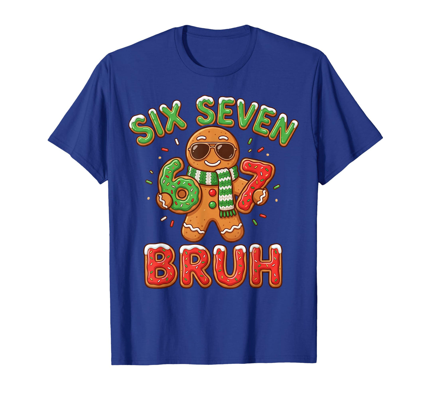 67 Christmas 6 7 Meme Gingerbread Man Xmas Pajamas Holiday T-Shirt