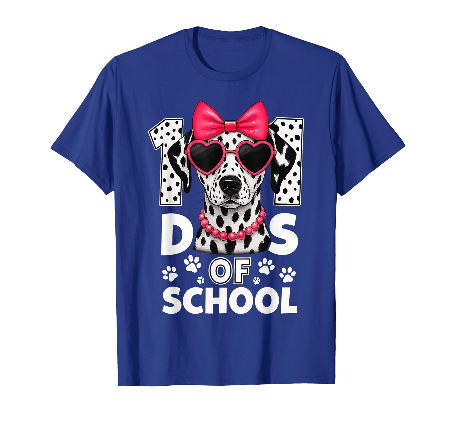 Cute 100 Days of School Dalmatian Girl Kids 100 Days Smarter T-Shirt