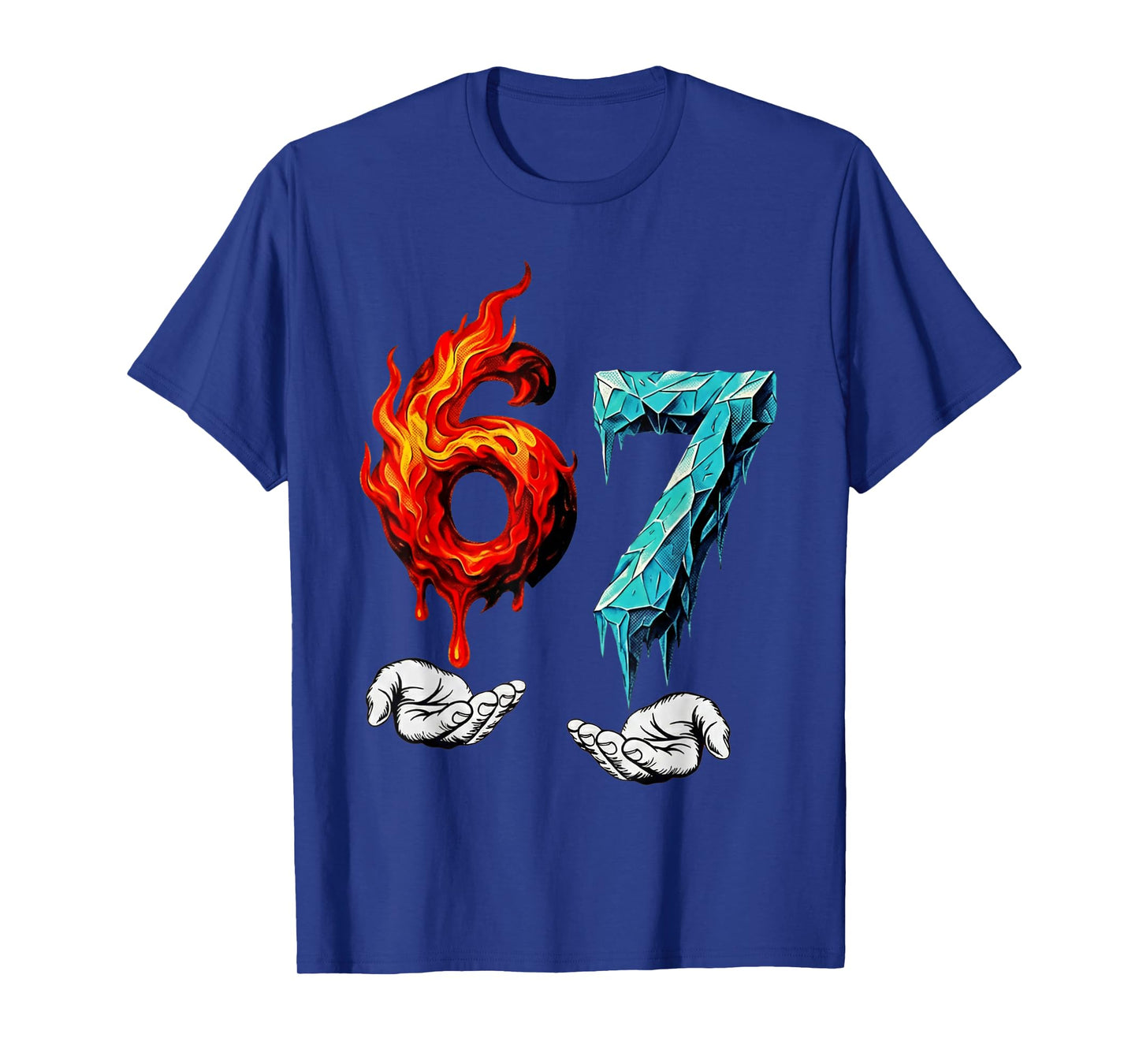 6 7 Meme Six Seven Ice 67 Flames Funny Kids Youth Men Women T-Shirt