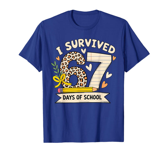 I Survived 67 Days of School Leopard Student Style T-Shirt
