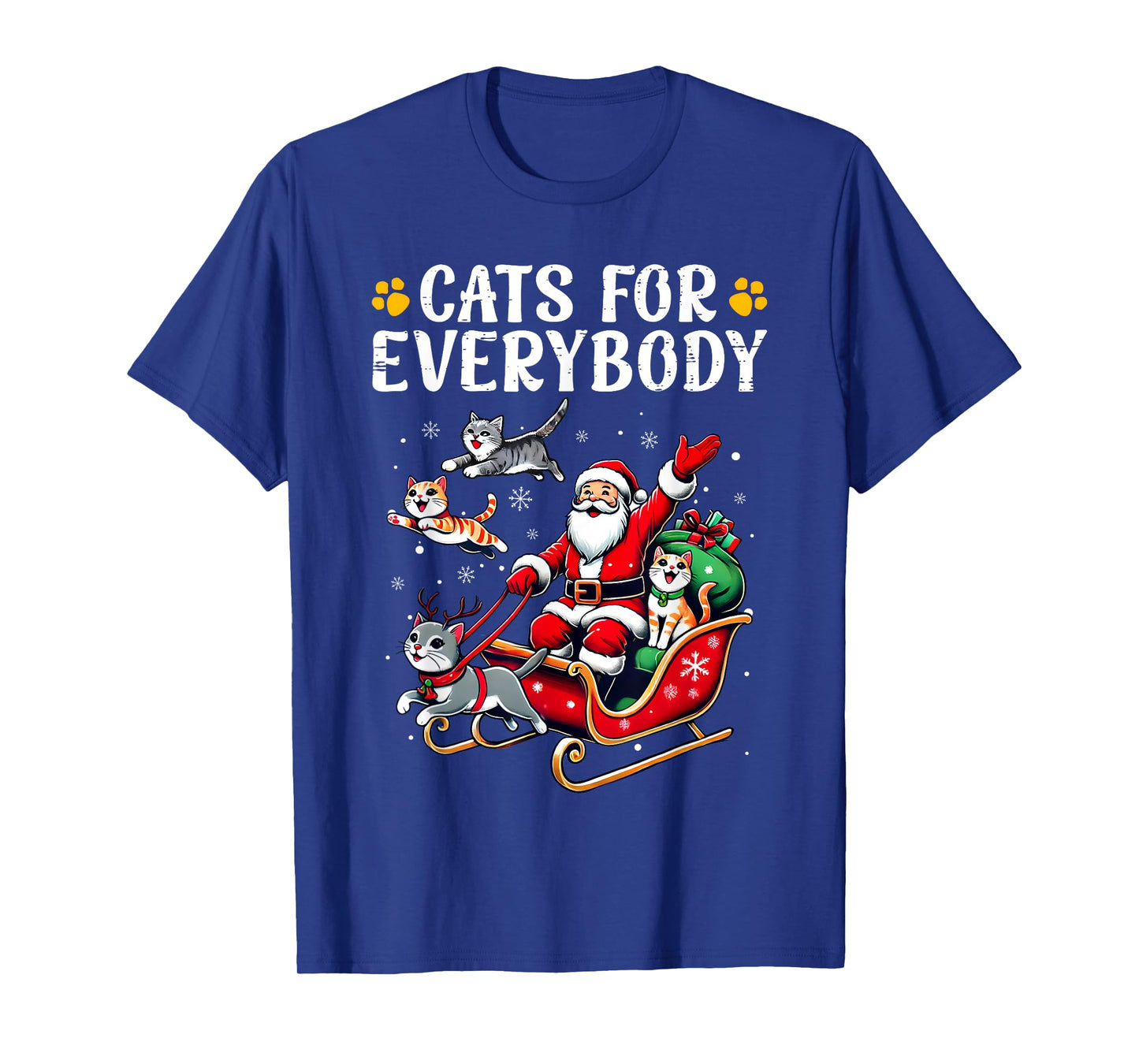 Cats For Everybody Christmas Cat Funny Xmas Men Women Santa T-Shirt