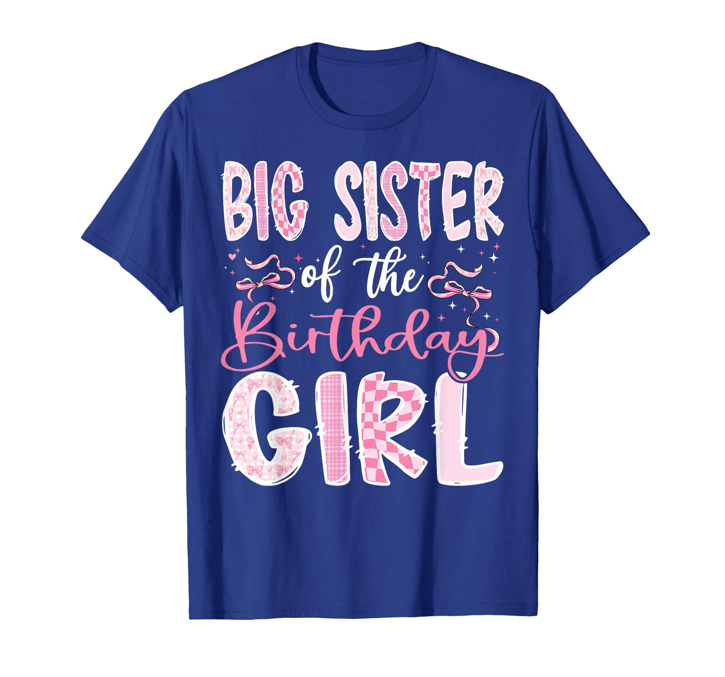 Big Sister of The Birthday Girl Pink Coquette Bow Family T-Shirt