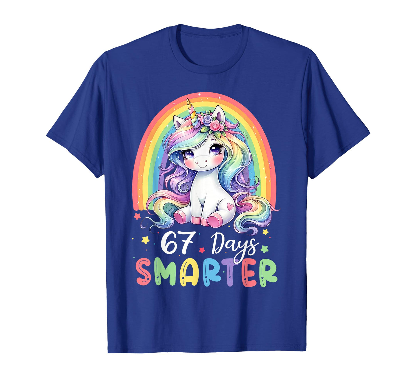67 Days Smarter Kids Girls Unicorn 67th Day of School T-Shirt