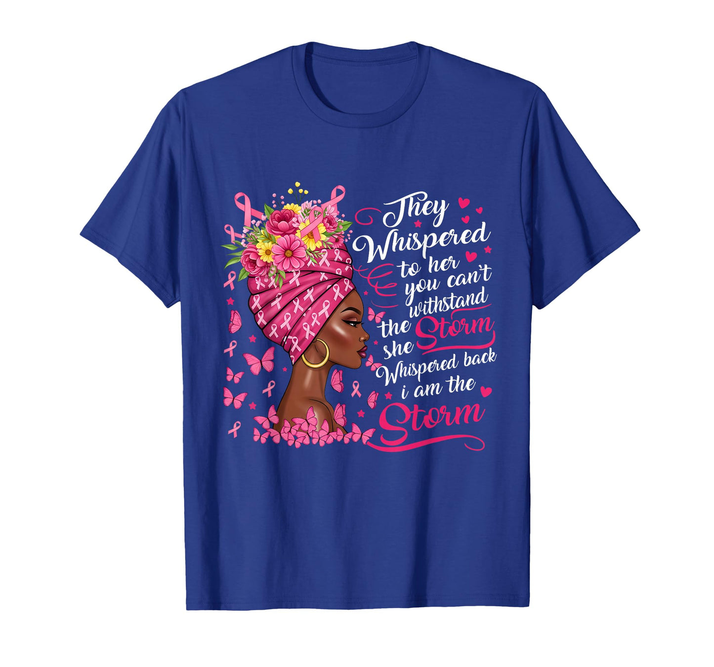 Breast Cancer Warrior Pink Ribbon I'm The Storm Black Women T-Shirt