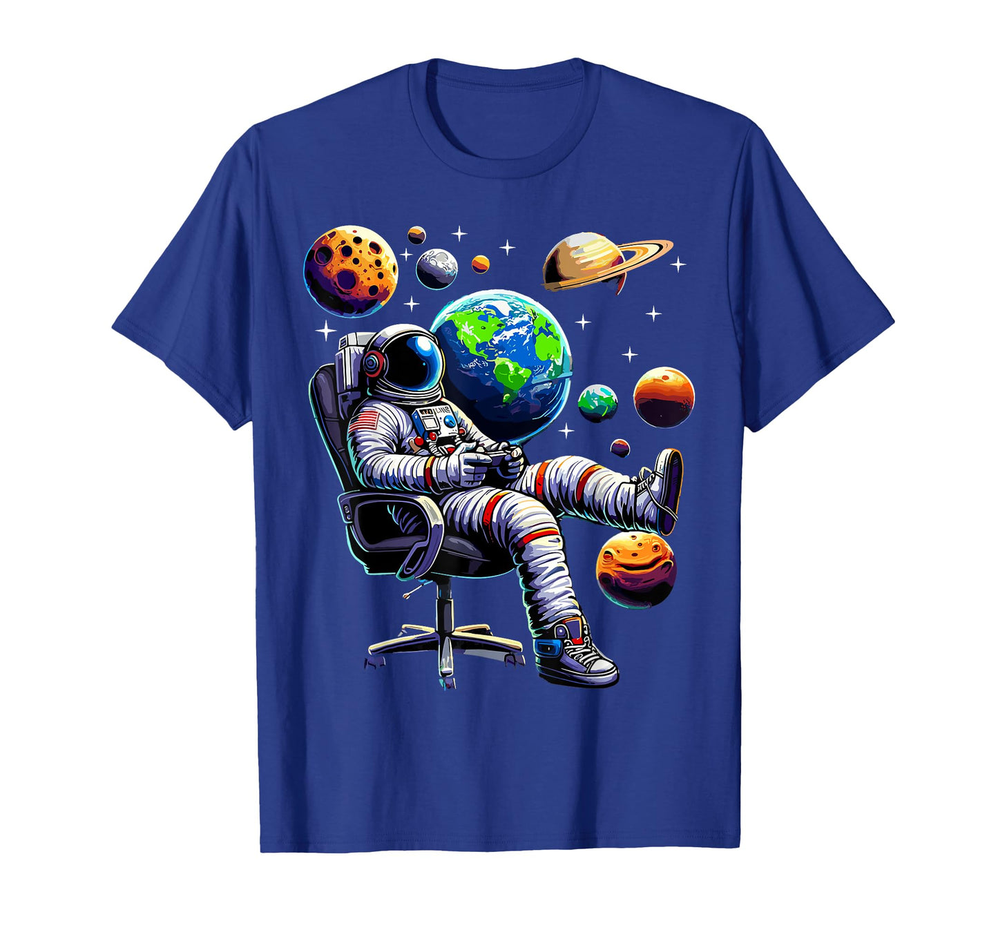 Astronaut Gamer Space Gaming System Planets T-Shirt
