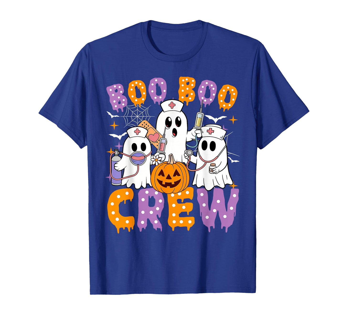 Boo Boo Crew Nurse Ghost Scrub Halloween Custom Women Men T-Shirt