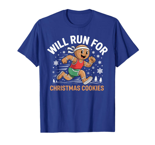Will Run for Christmas Cookies Funny Gingerbread Runner T-Shirt