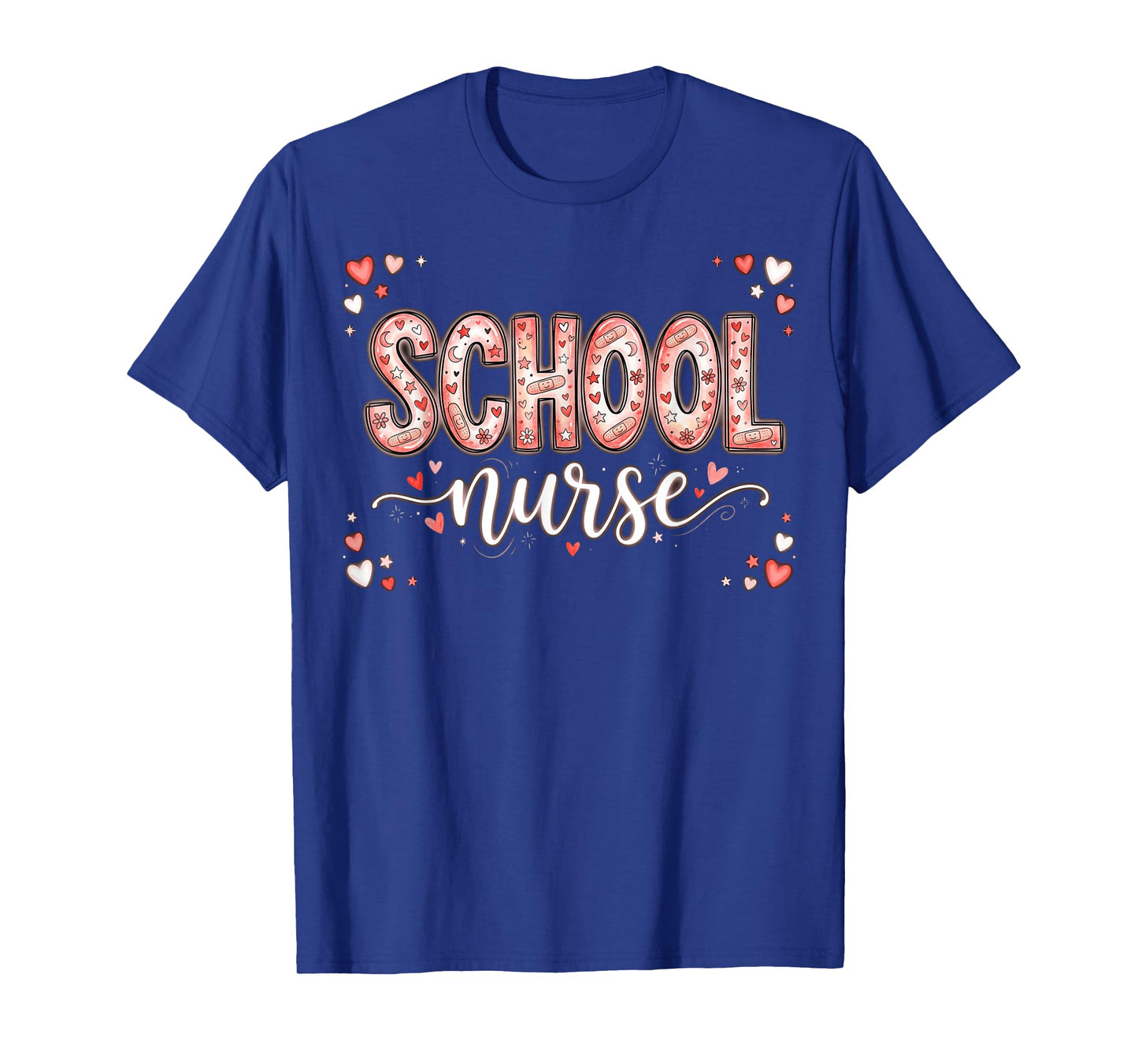 Hearts School Nurse Medical Assistant Valentines Nurses T-Shirt