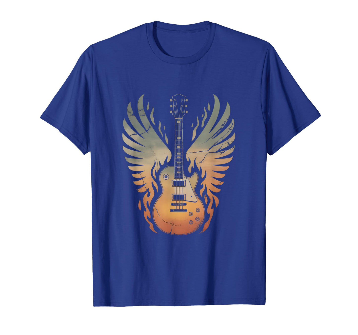 Vintage Electric Guitar Wings Rock and Roll Guitarist Gifts T-Shirt