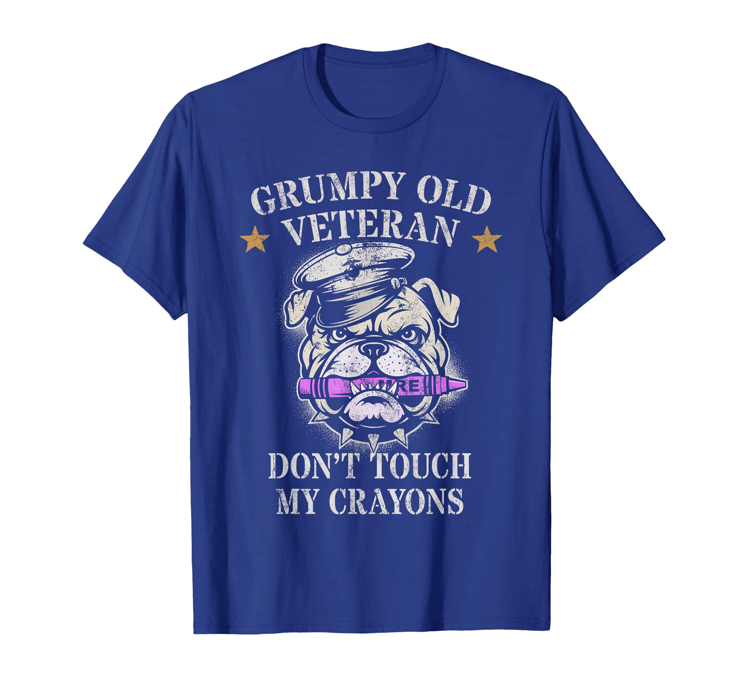 Sarcastic Grumpy Old Veteran My Crayons Officer Family T-Shirt