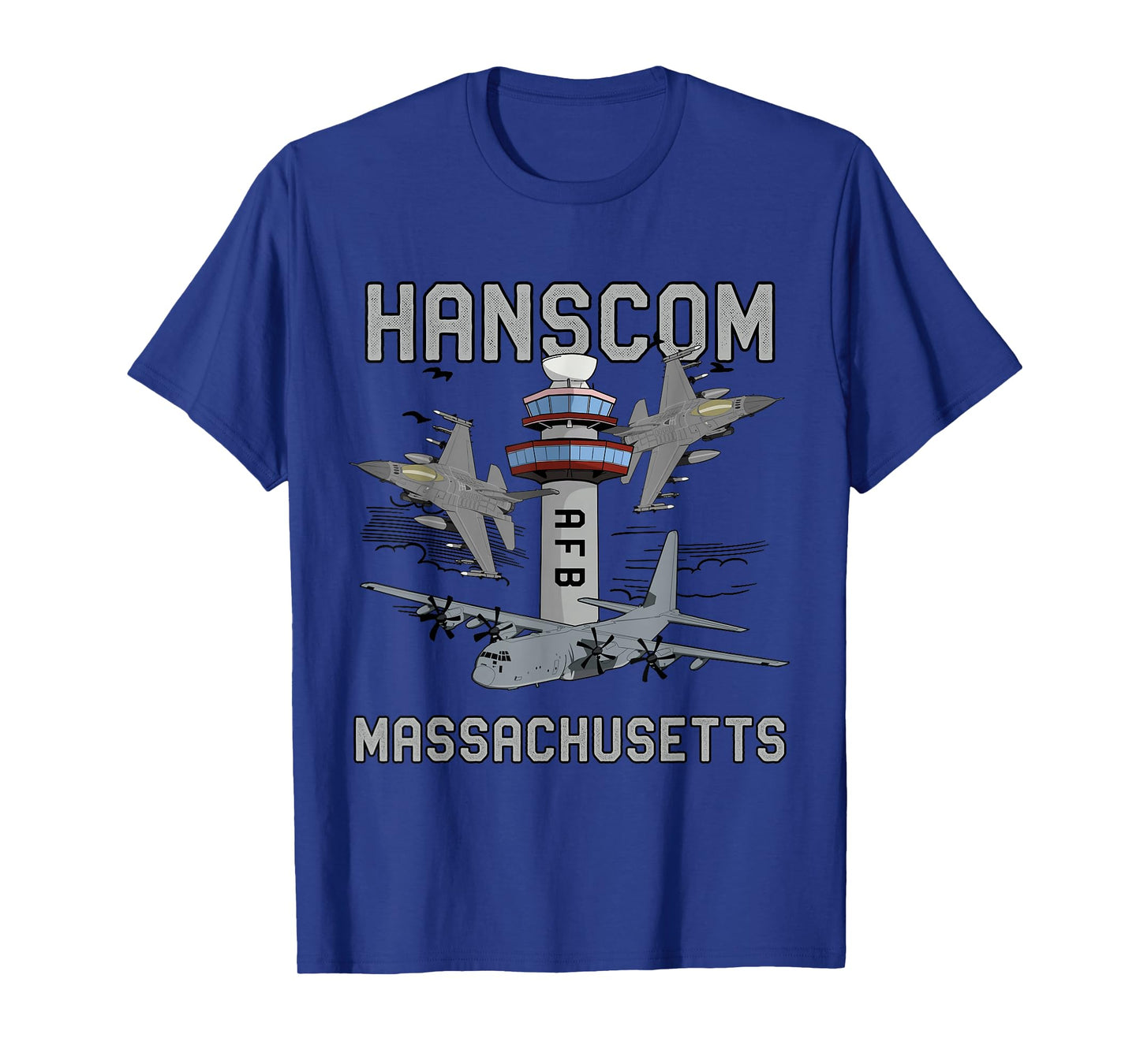 Hanscom AFB Massachusetts Air Force Base Fighter Jets Tee T-Shirt