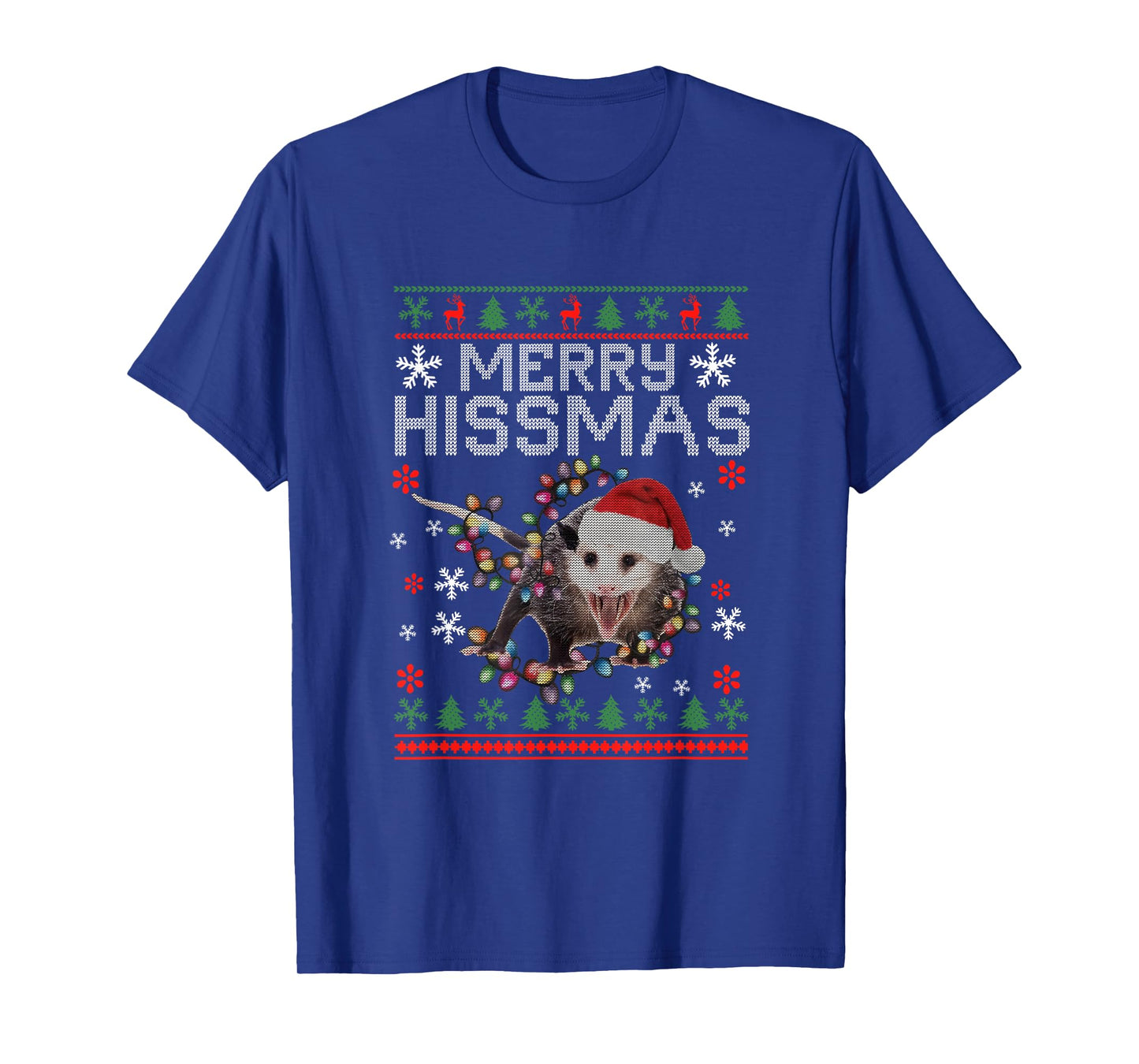 Funny Xmas Merry Hissmas Possum Lovers Opossum Christmas T-Shirt