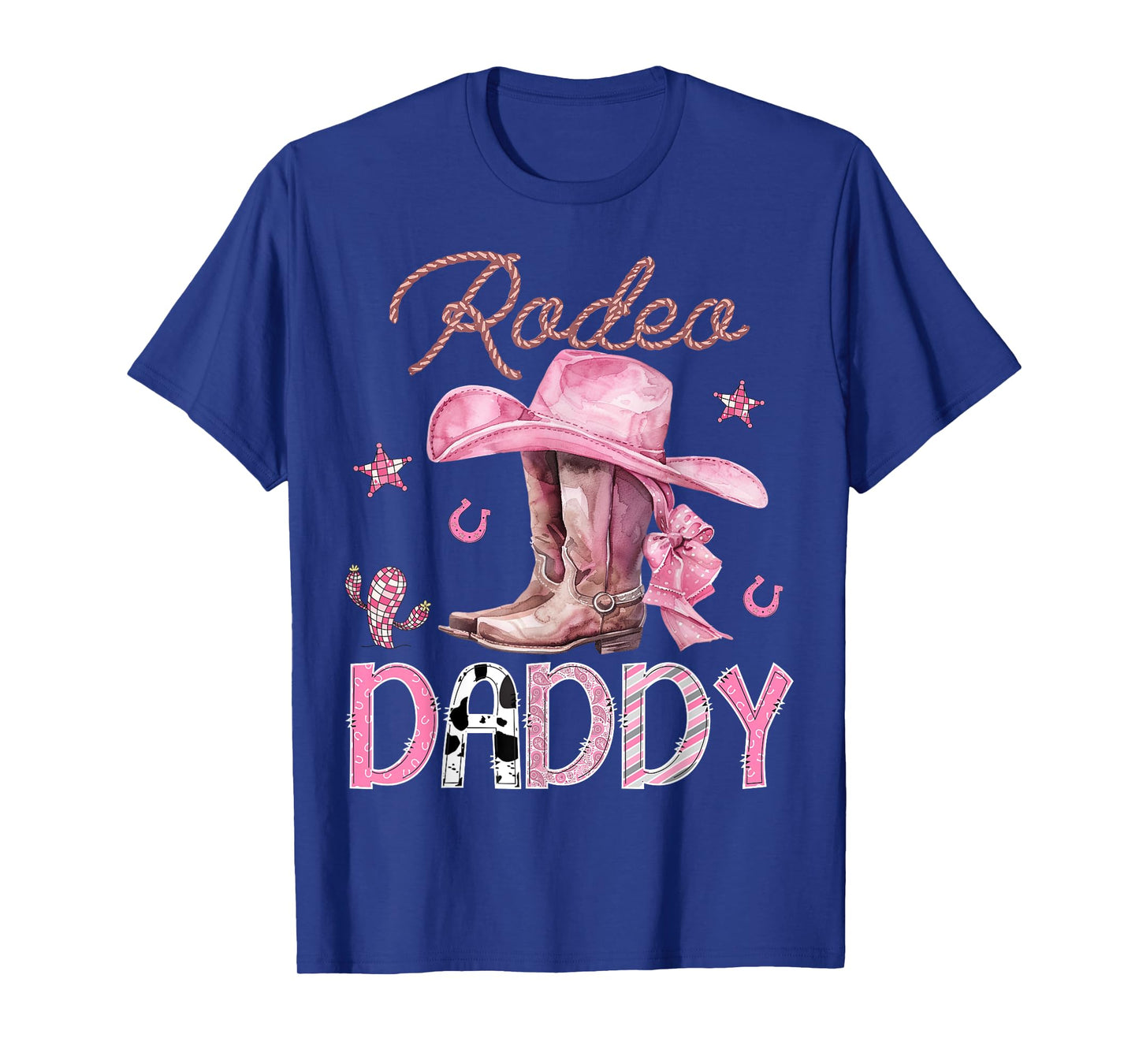 Rodeo Daddy Pink Boots Coquette CowGirl Birthday Party T-Shirt