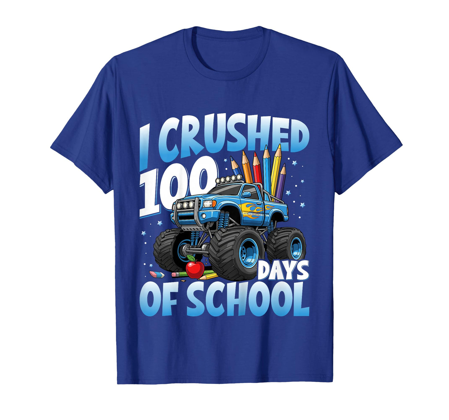 Kids 100 Days of School Monster Truck 100th Day of School Boys T-Shirt