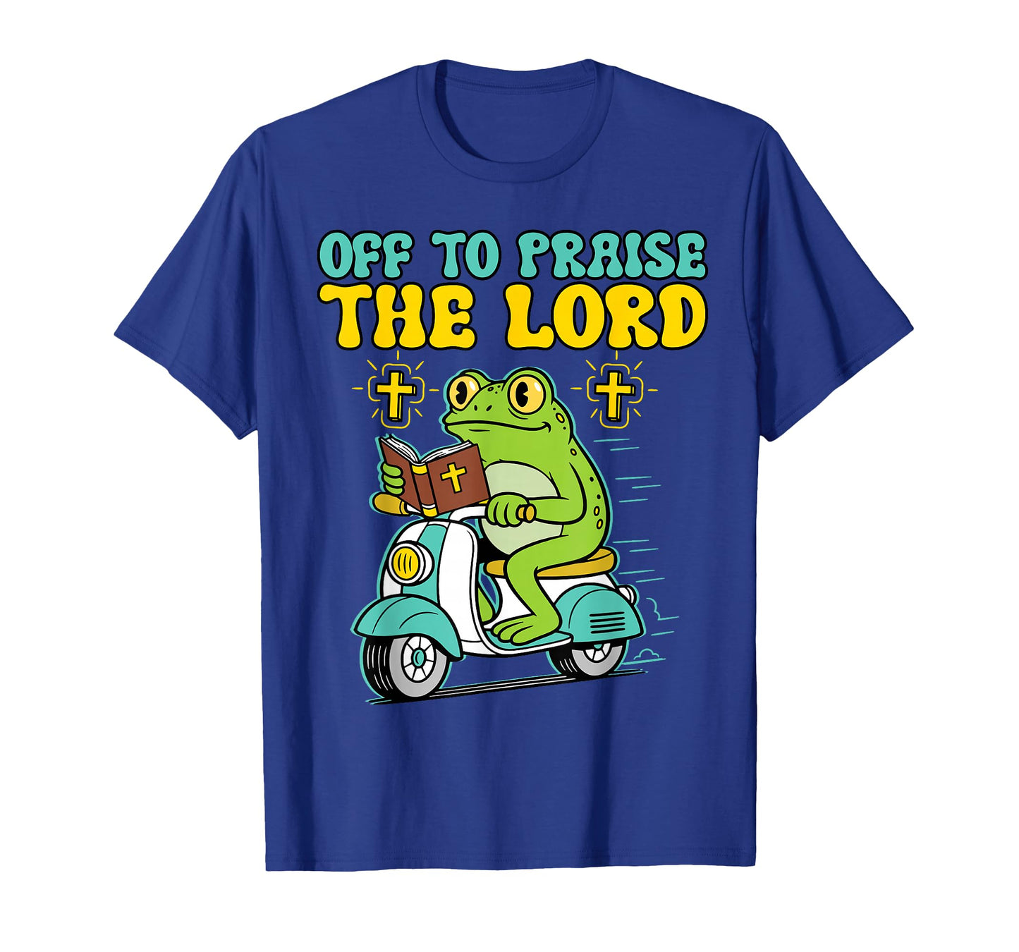 Funny Christian Frog Meme Off to Praise The Lord Religious T-Shirt