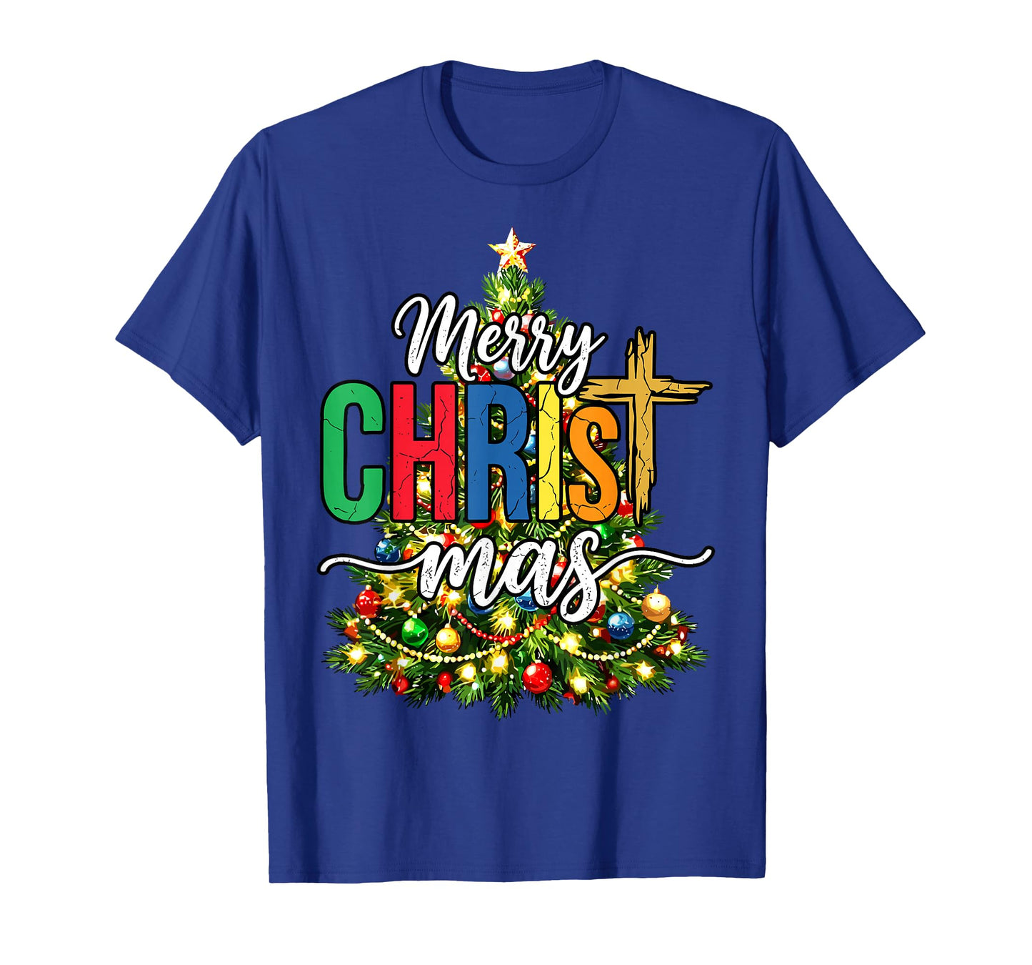 Merry Christmas Tree Christian Xmas T-Shirt