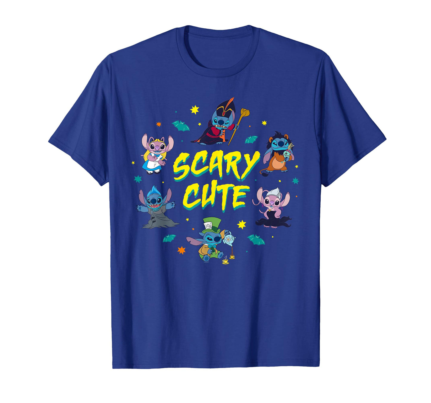 Disney Stitch & Angel Halloween Scary Cute Disney Costumes T-Shirt