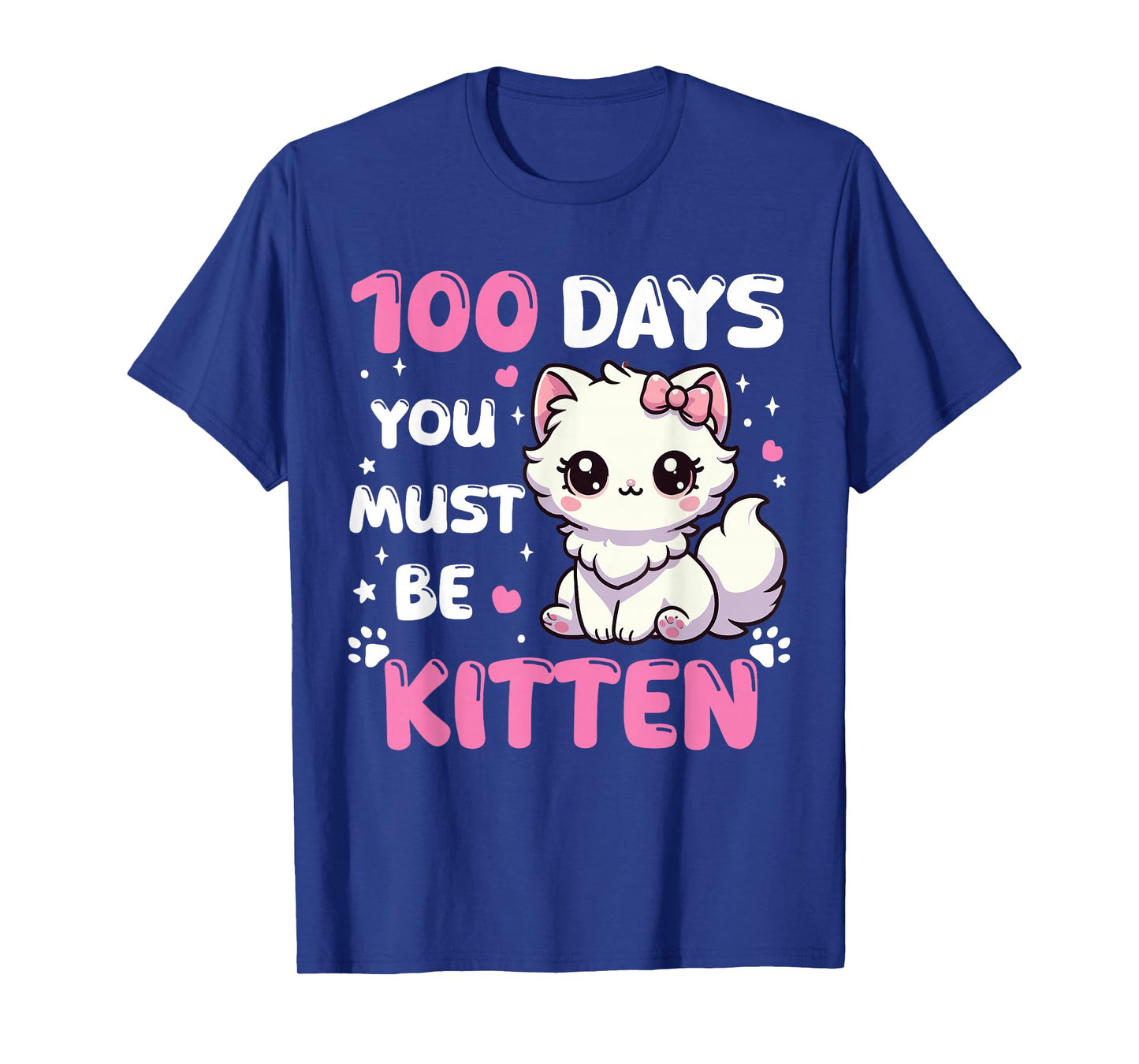 100 Days of School Kitten Cat 100th Day of School Girls T-Shirt