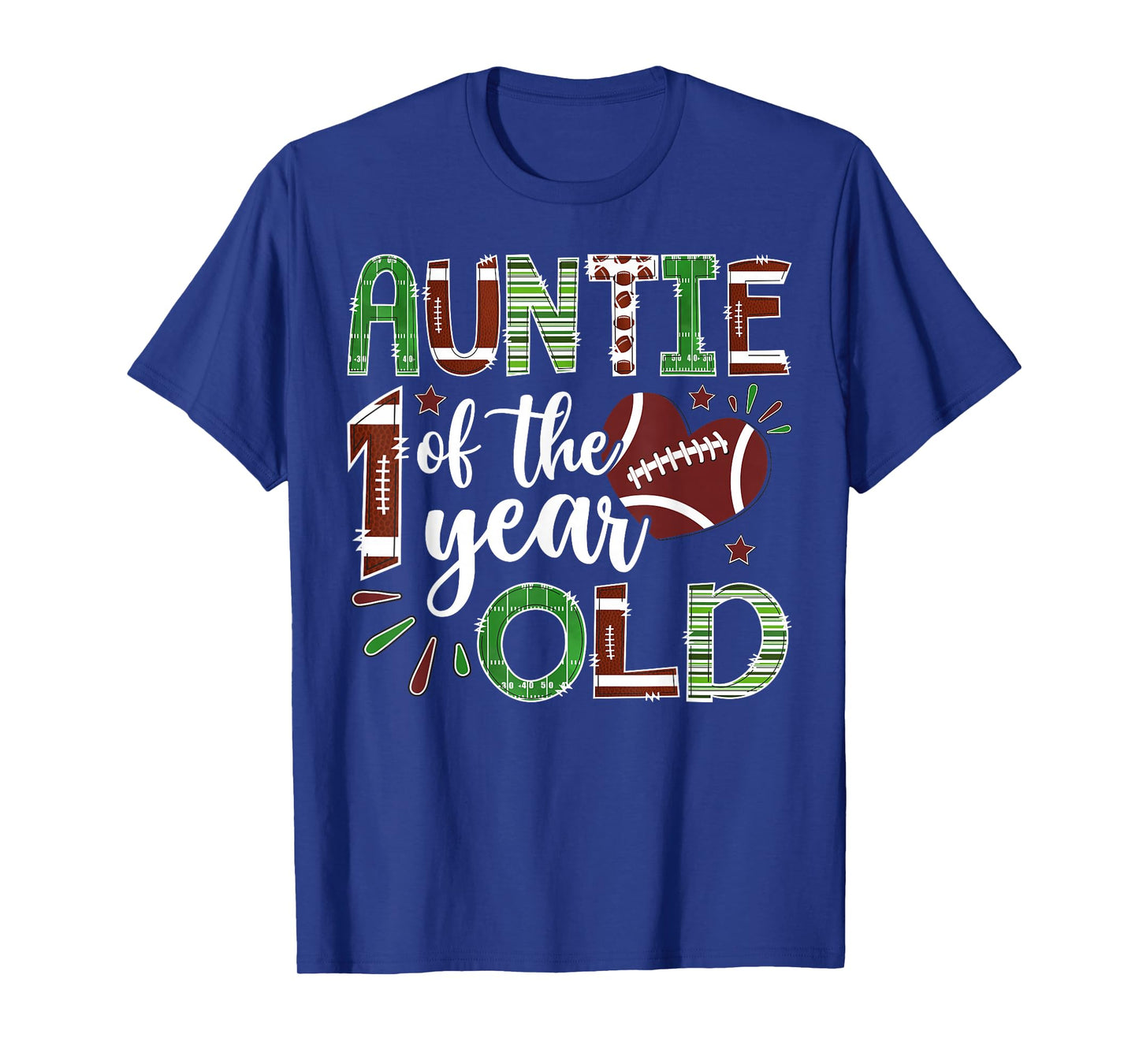 Auntie of The 1 Year Old Football First Birthday Boy T-Shirt