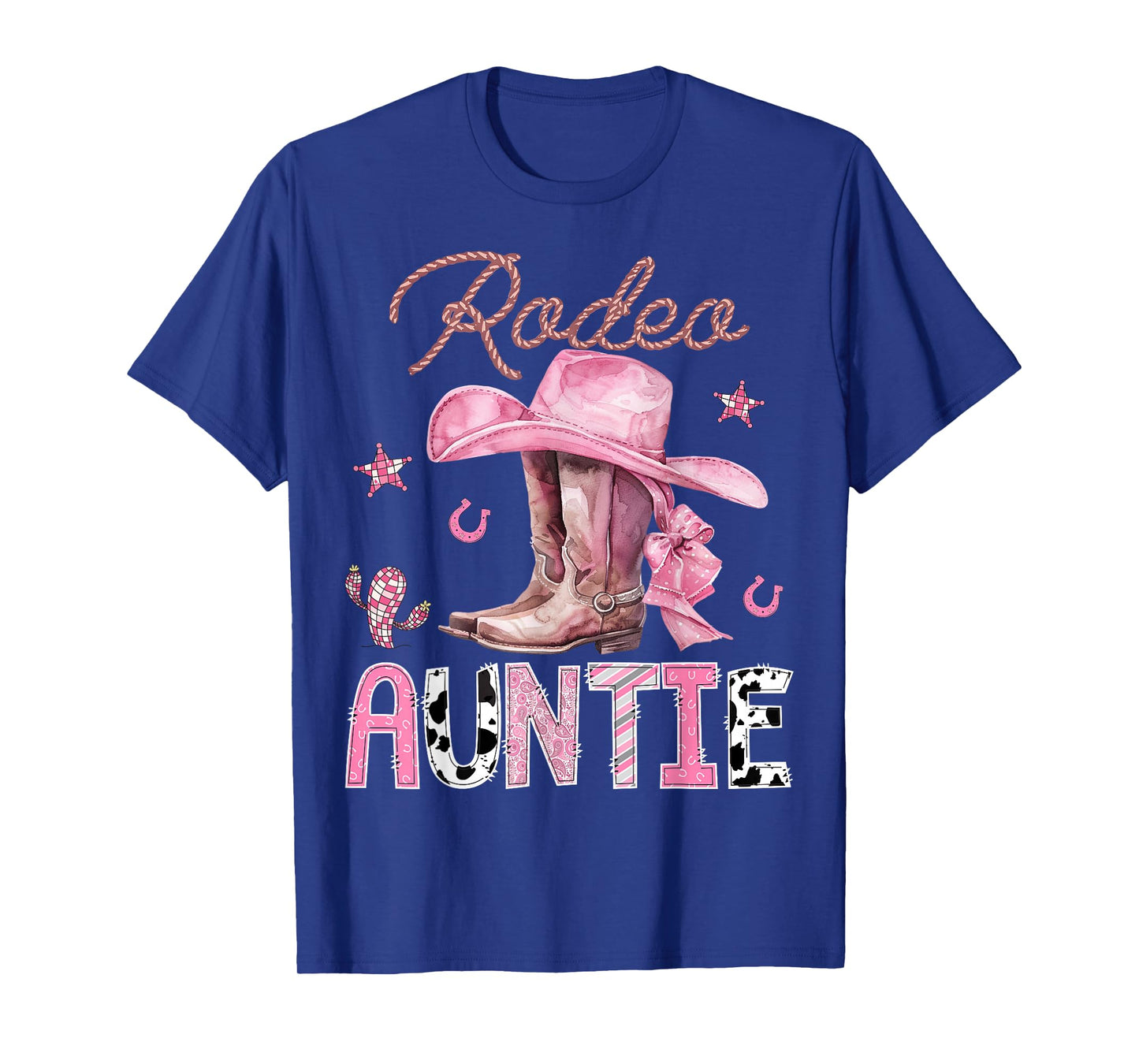 Rodeo Auntie Pink Boots Coquette CowGirl Birthday Party T-Shirt