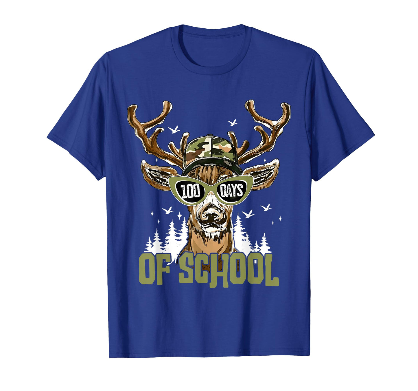 100 Days of School Funny Buck Deer Hunter Boy Girl Teacher T-Shirt
