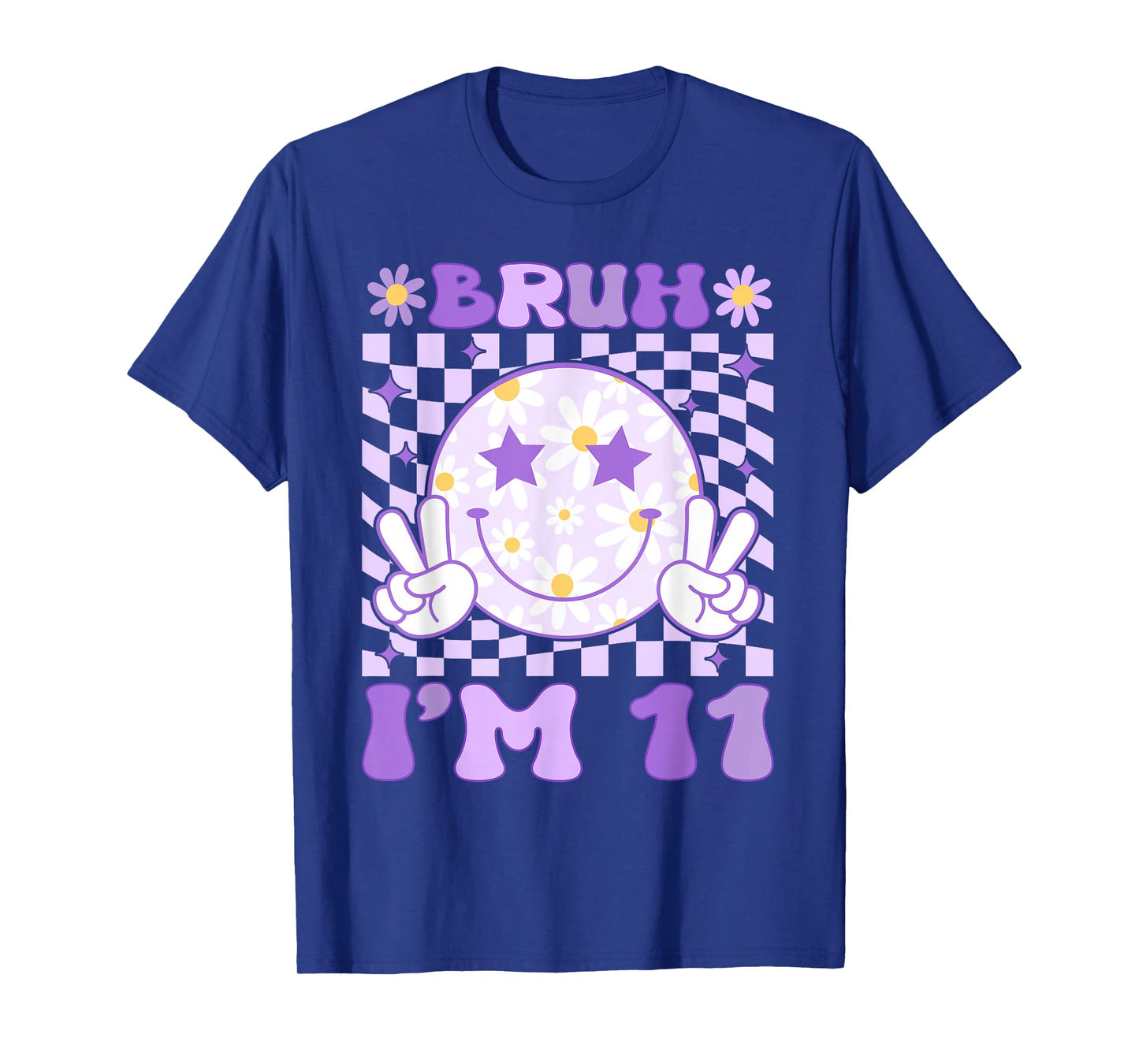 Bruh I'm 11 Years Old Purple Birthday Girls 11th Birthday T-Shirt