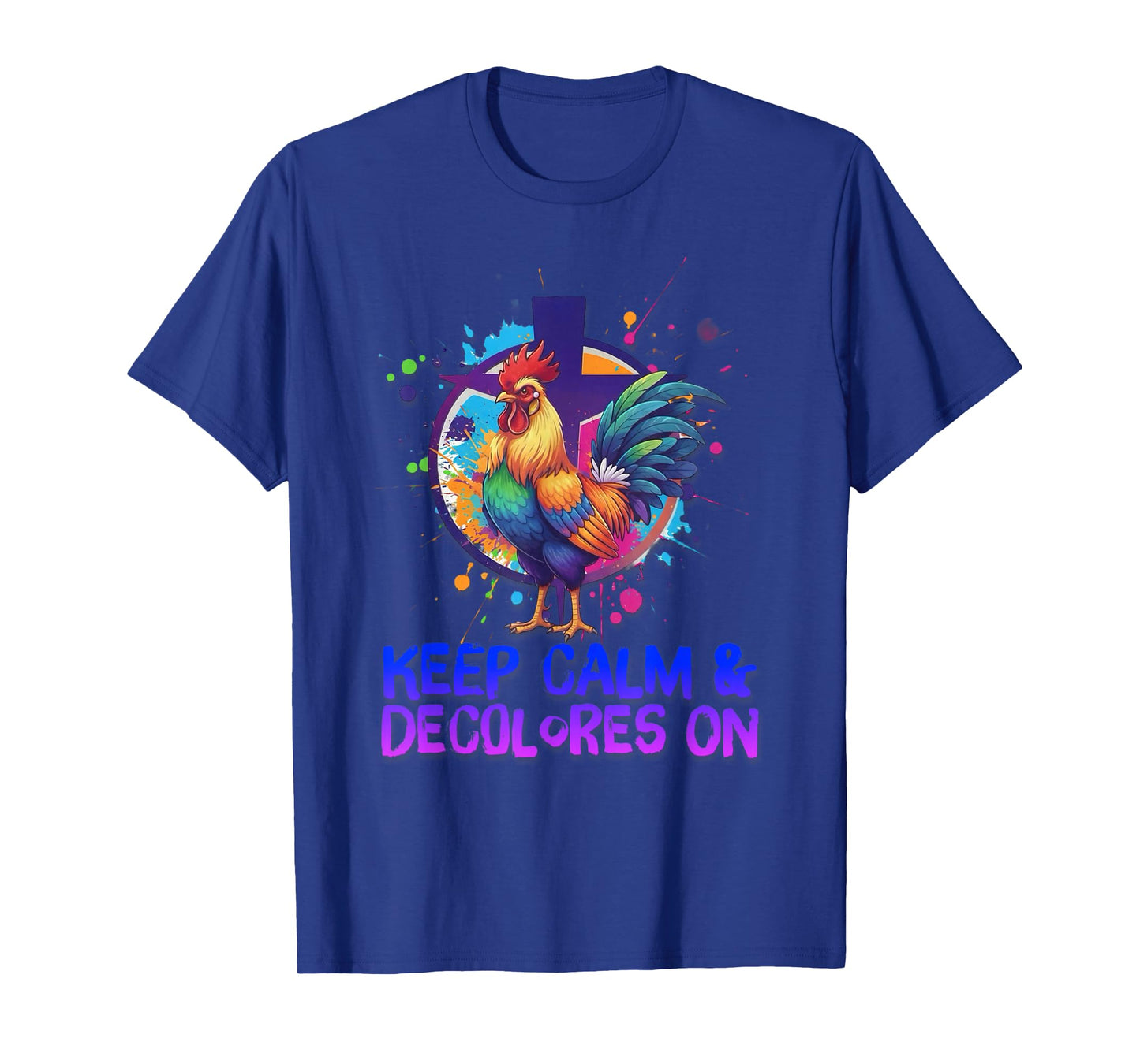 DeColores Cursillo Rainbow Rooster Catholic T-Shirt