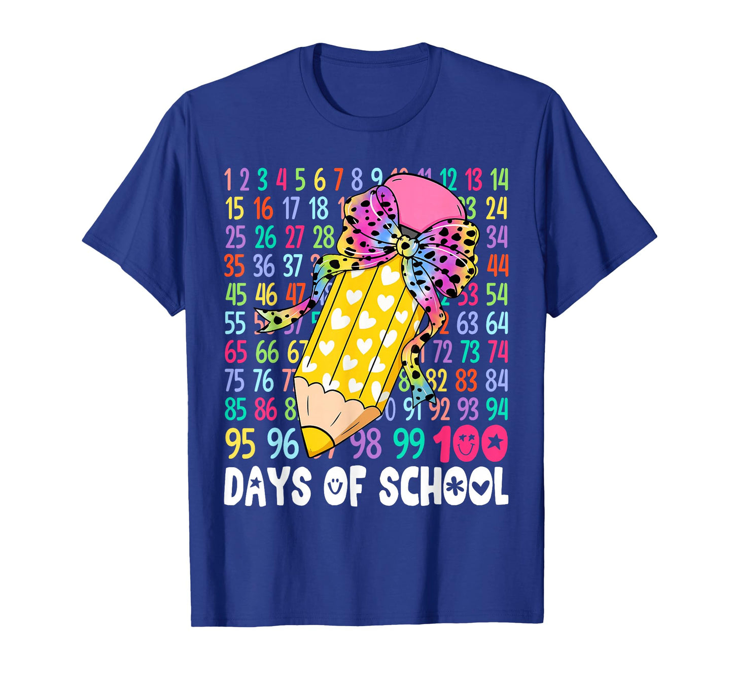 100 Days of School Girls Coquette Bow 100th Day of School T-Shirt