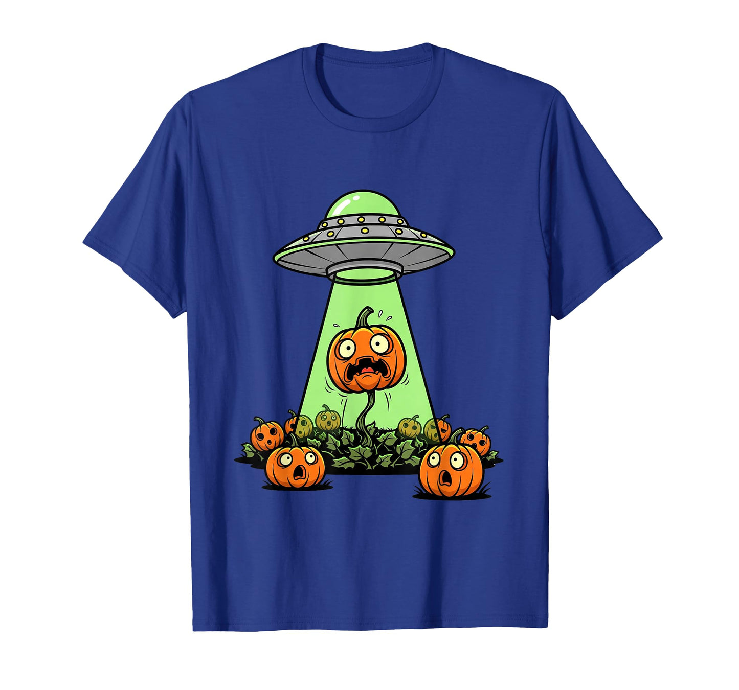 Alien Abduction Funny Pumpkin Halloween Light UFO Tee Jack O T-Shirt