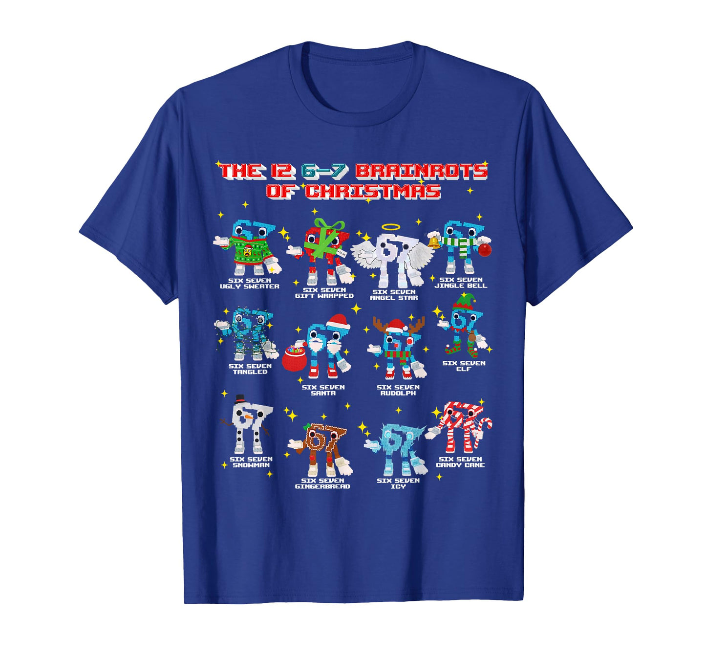 The 12 67 Brainrots of Christmas Funny 6-7 Brainrot for Kids T-Shirt
