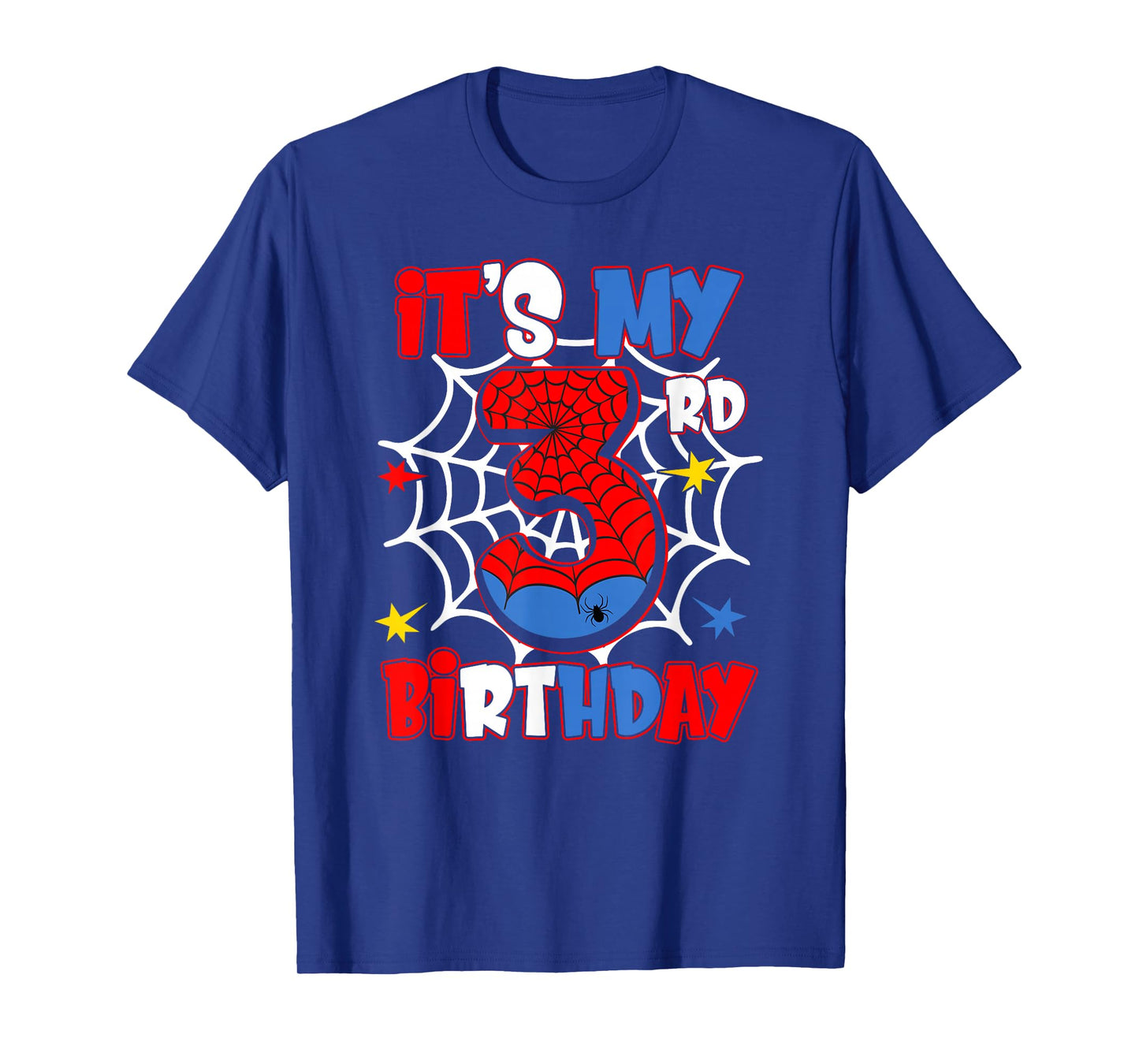 It's My 3rd Birthday Spider Theme Party 3 Year Old Boys Kids T-Shirt