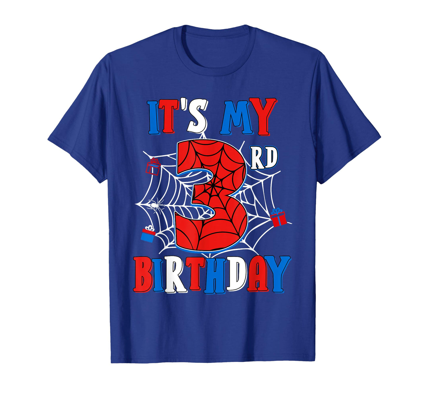 Birthday Boy Kid It's My 3rd Birthday Spider Web 3 Year Old T-Shirt