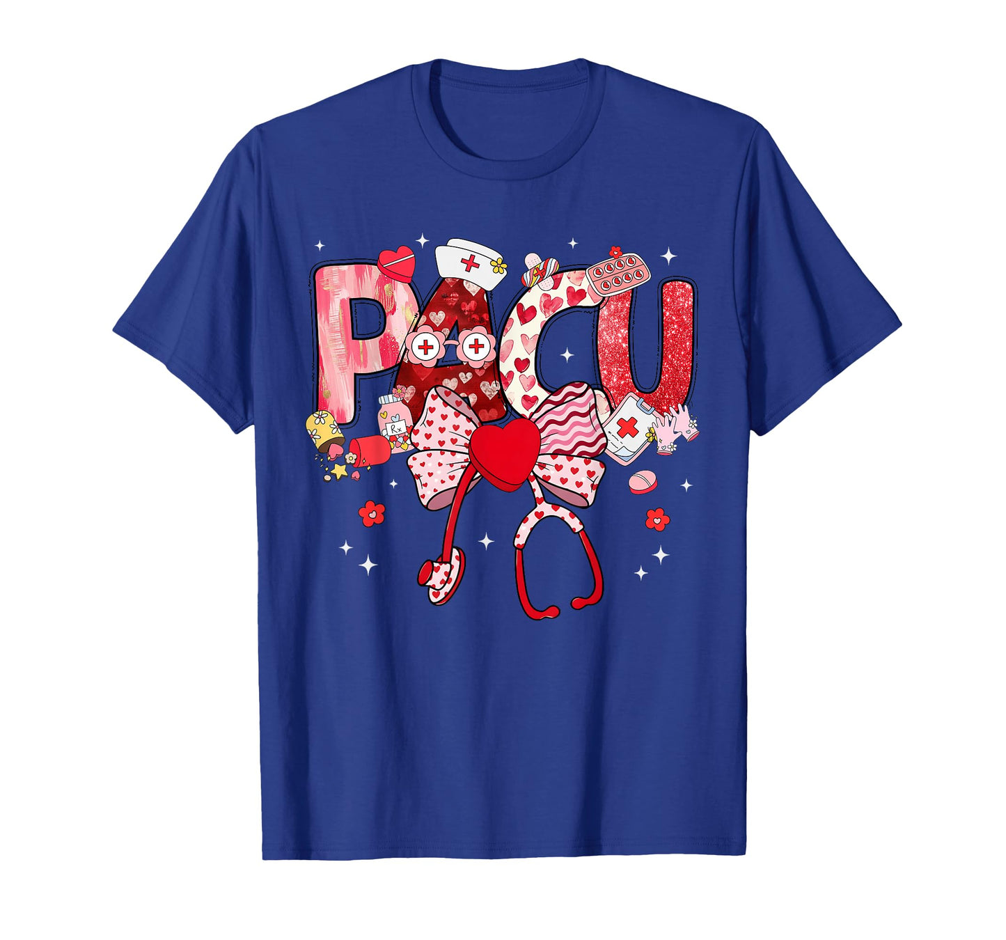 Valentine Pacu Nurse Coquette Bow Stethoscope Girl Women T-Shirt