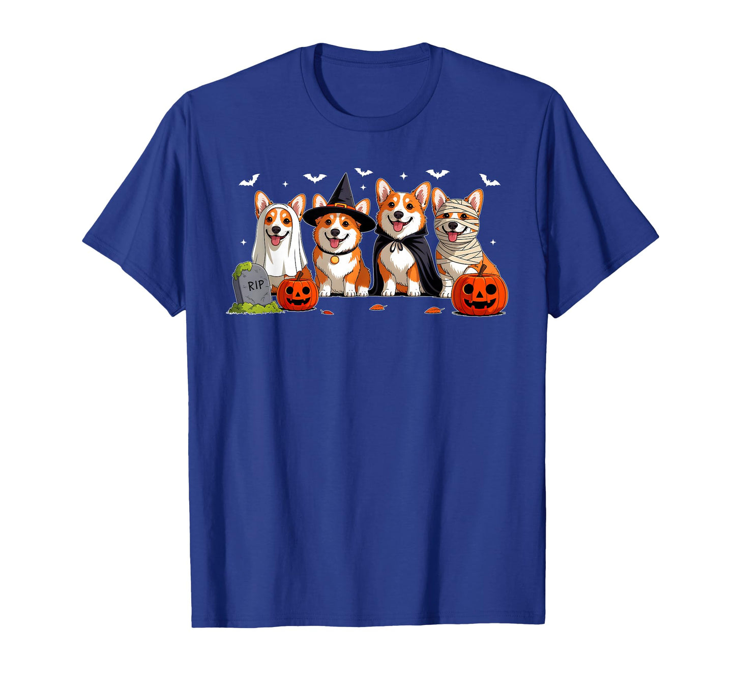 Corgi Dog Ghost Witch Mummy Pumpkin Halloween Spooky Season T-Shirt