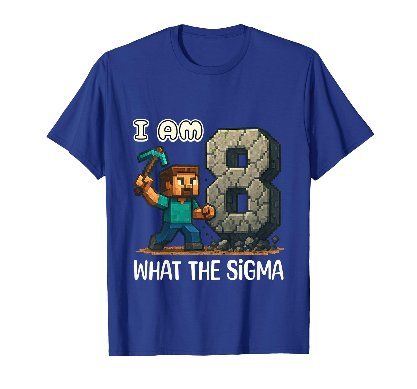 Kids Birthday Boys Eighth BDay Sigma Gaming Pixel T-Shirt