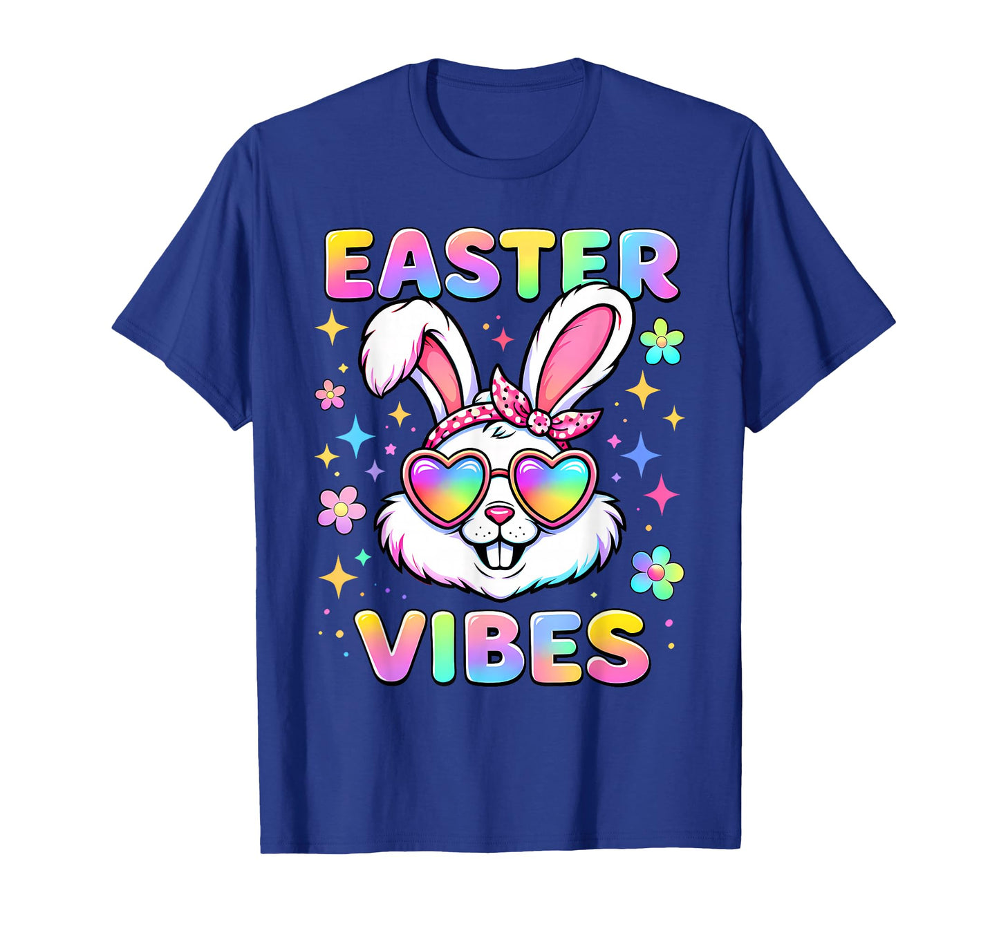 Kids Girls Easter Bunny Face Vibes Easter Kids Girls Women T-Shirt