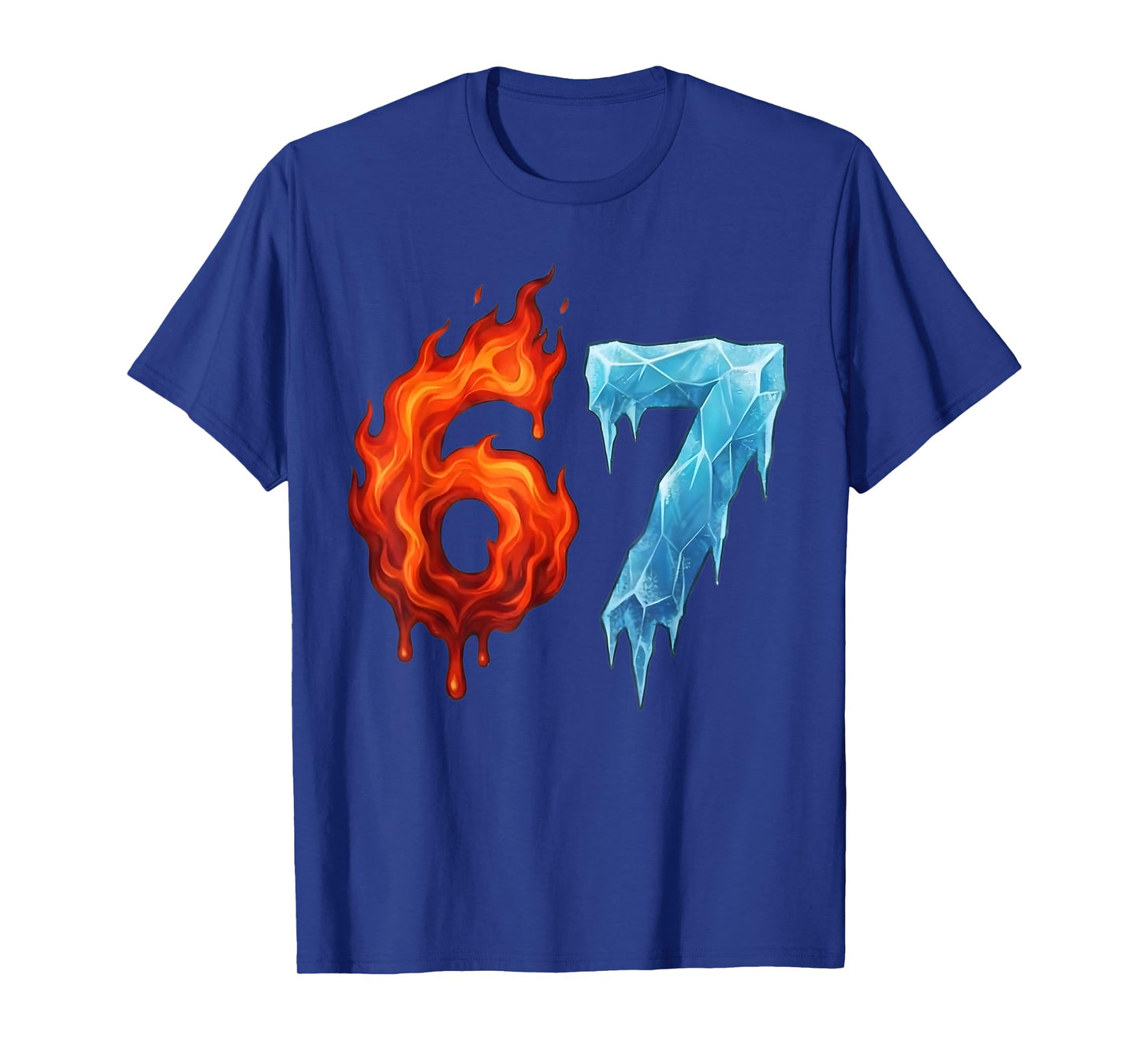 6 7 Meme Six Seven Ice 67 Flames Funny Kids Youth Men Women T-Shirt