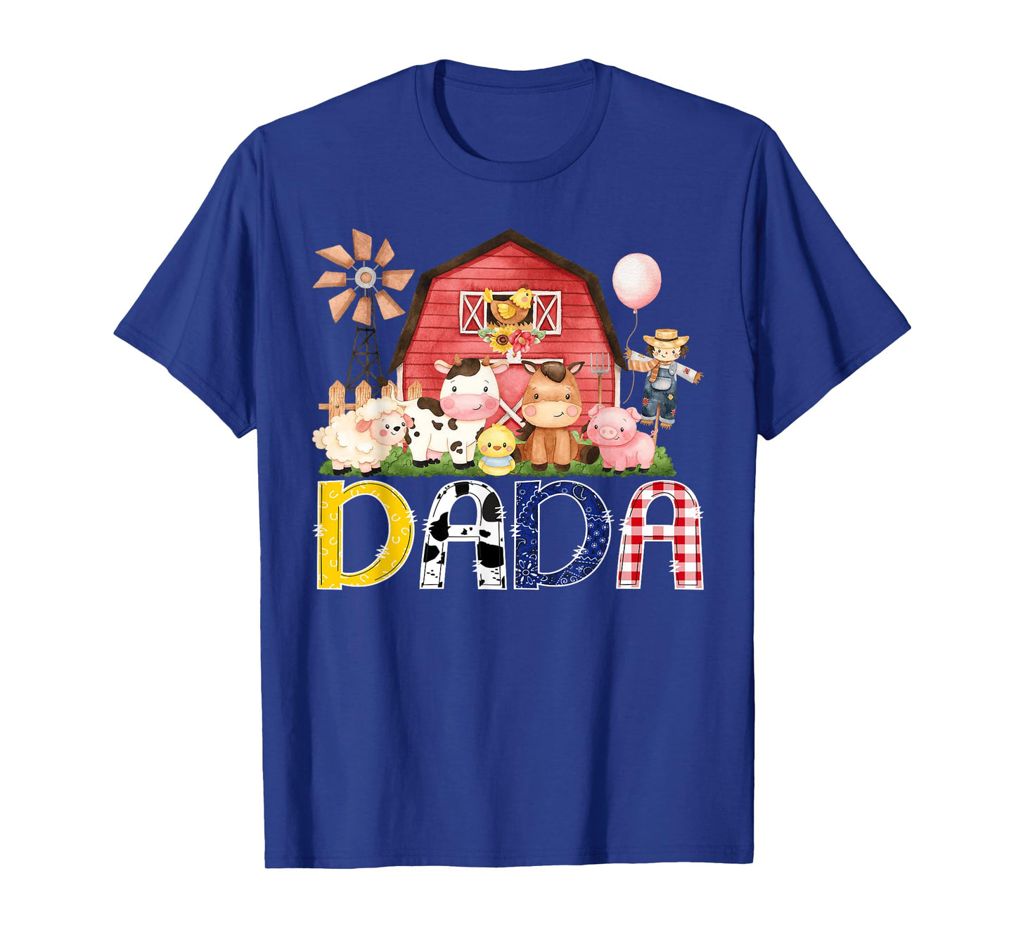 Dada Of The Birthday Boy/Girl/Kids Red Farm Cow T-Shirt