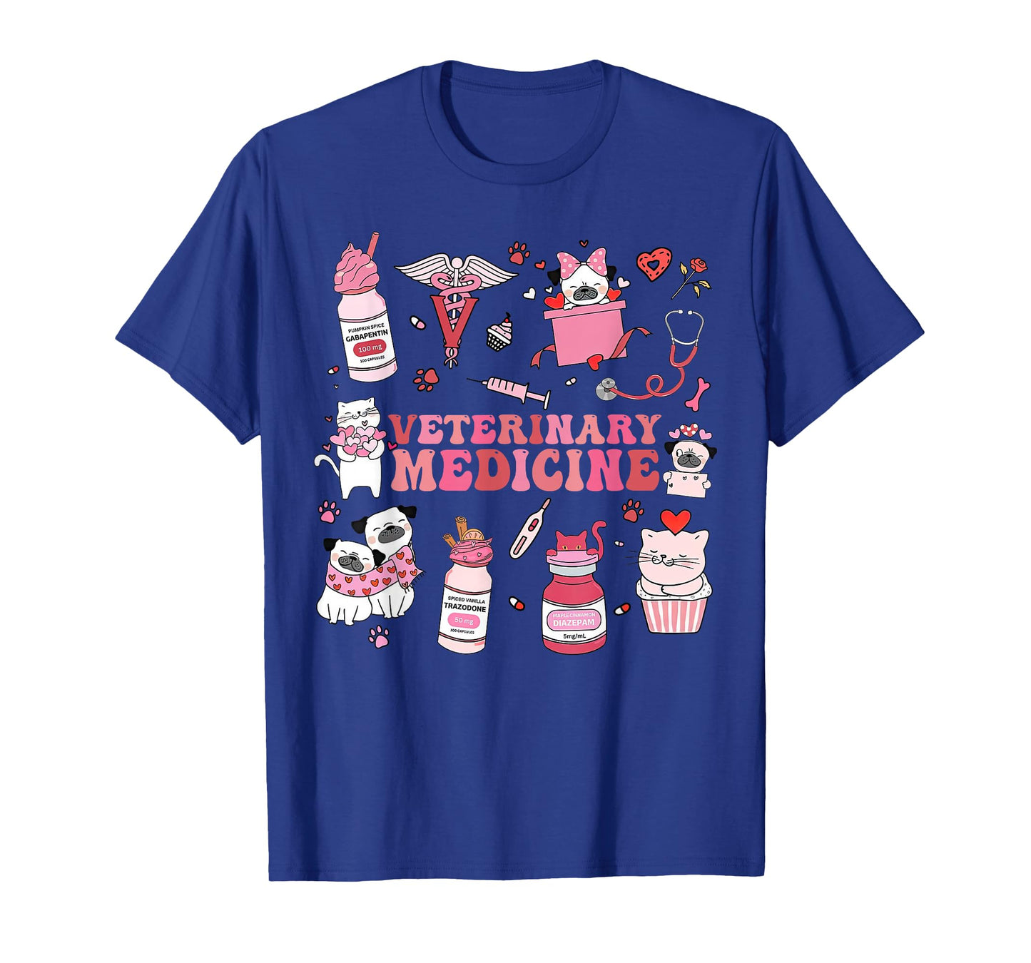 Retro Veterinary Medicine Valentine Veterinarian Vet Tech T-Shirt