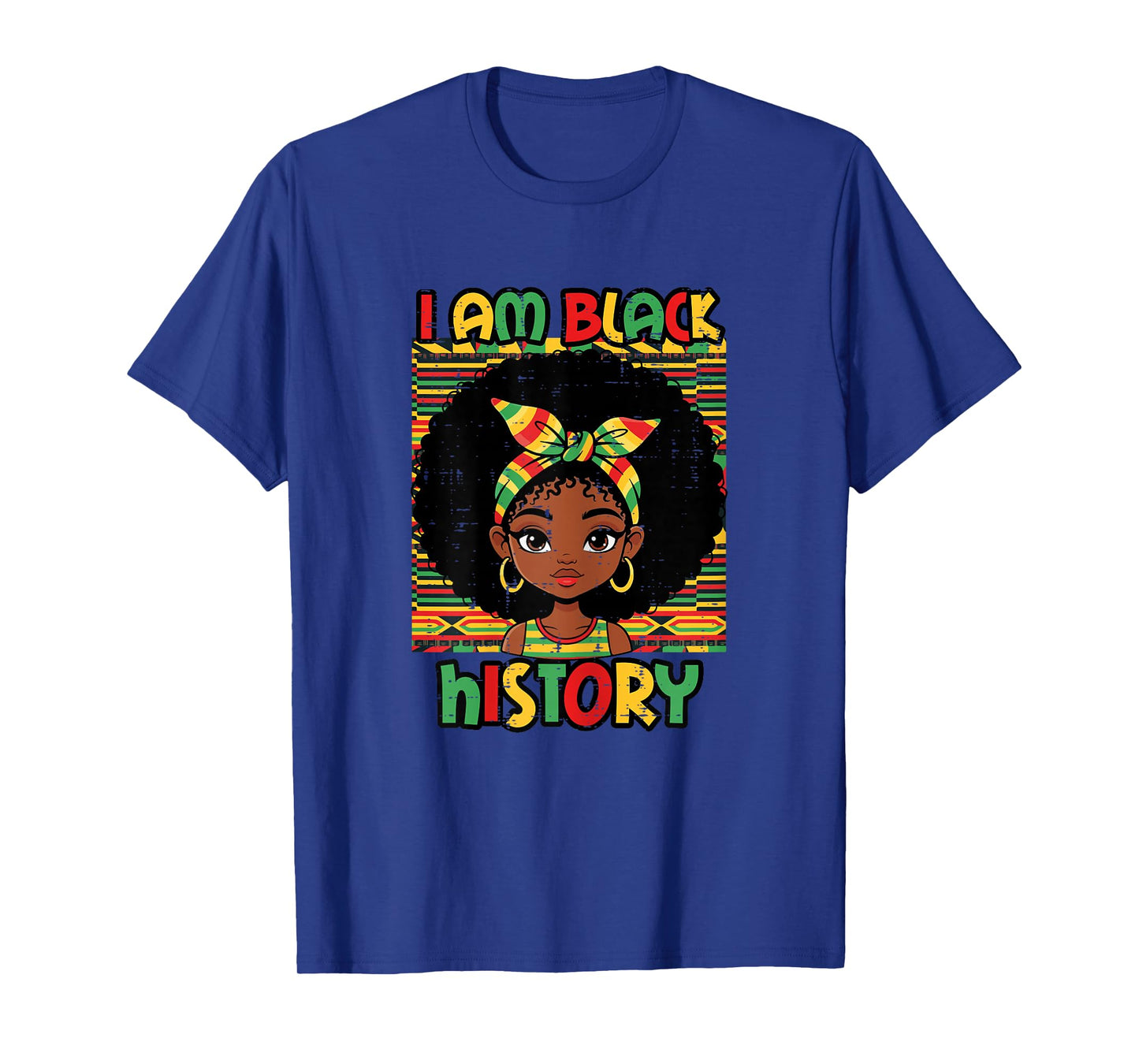 I Am Black History Afro Girl African American Girls Kids T-Shirt