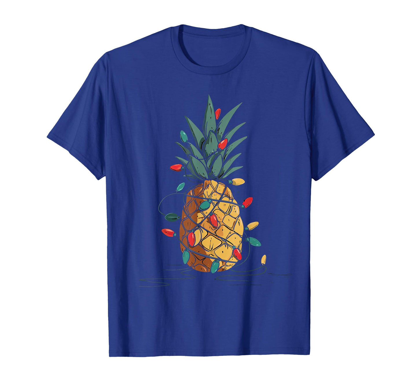 Funny Pineapple Christmas Graphics Lights Lover T-Shirt