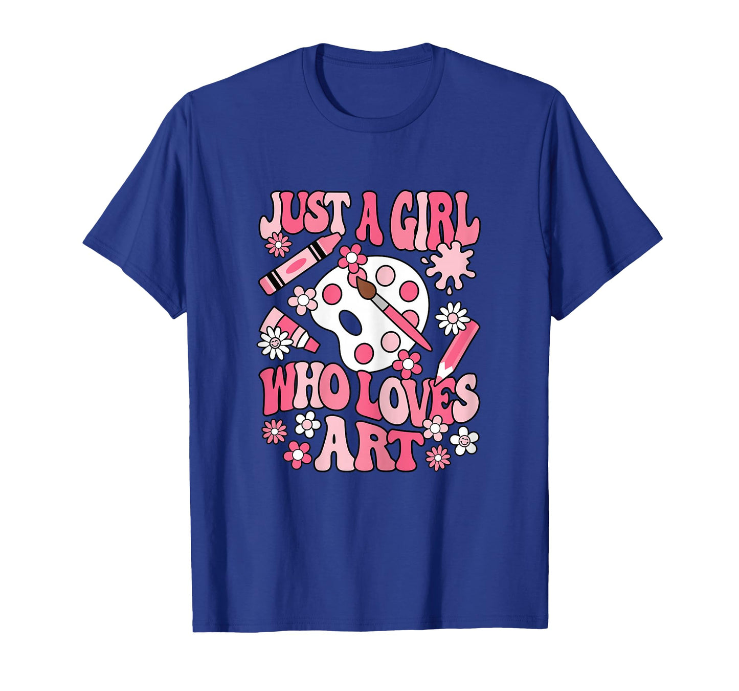 Just A Girl Who Loves Art Painting Artist Girls Kids T-Shirt
