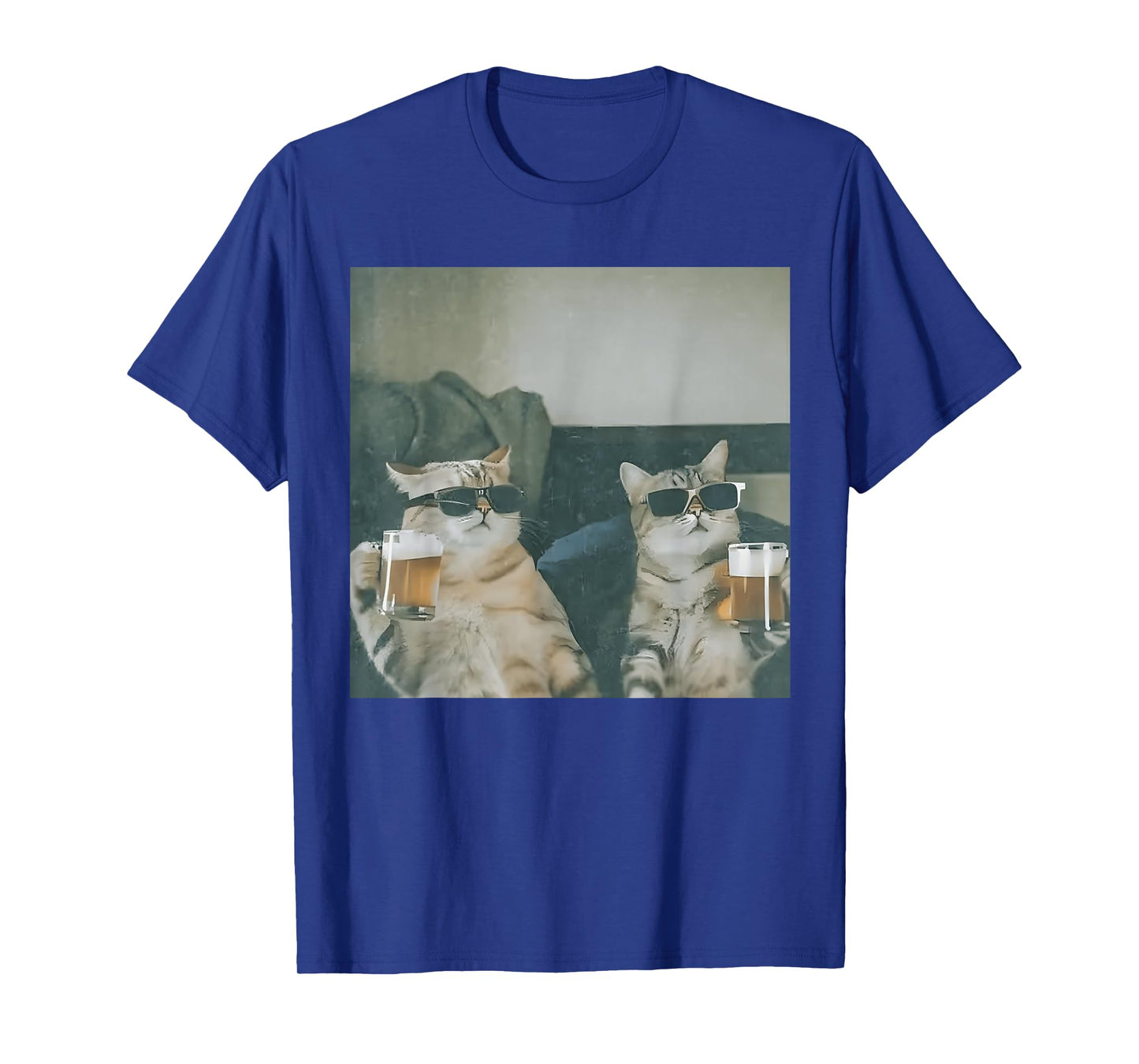 Funny Cats Drinking Beer Cat Meme Gen Z Joke Stupid Brainrot T-Shirt