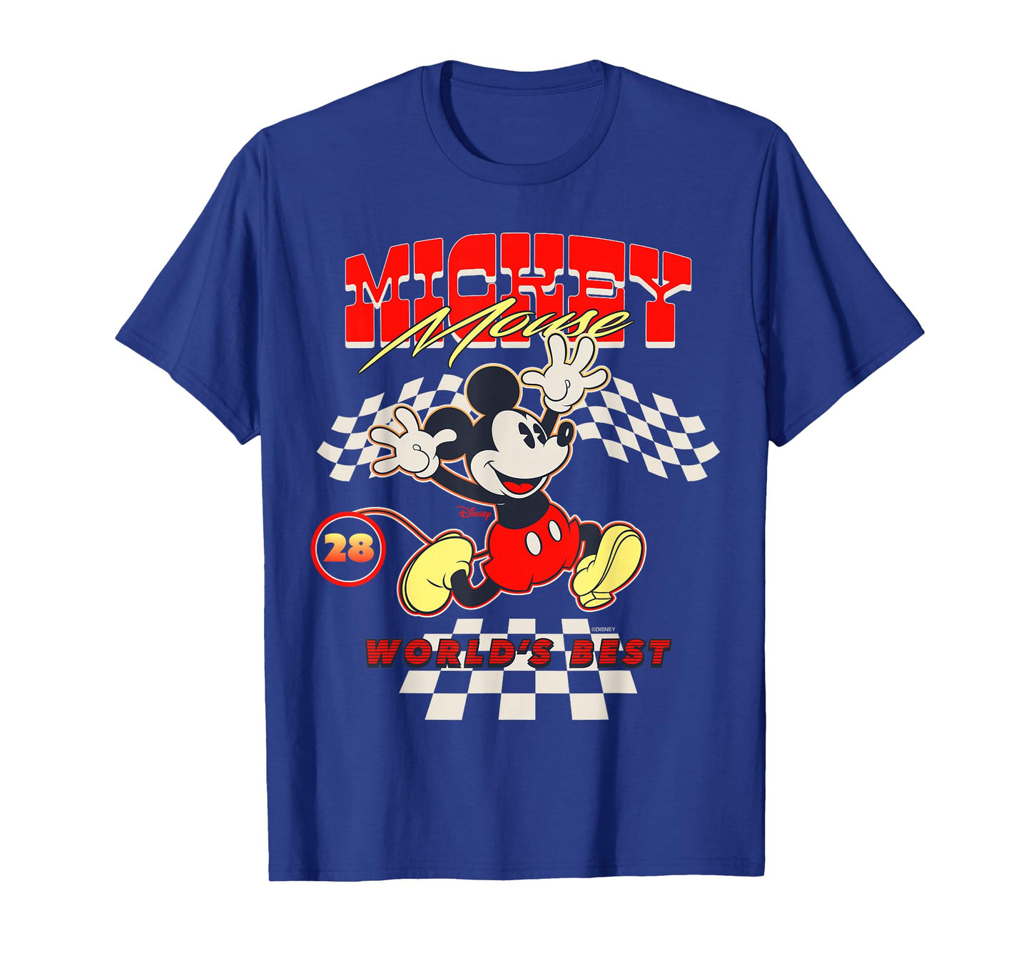 Disney Mickey and Friends 28 Racing Checkered Look T-Shirt