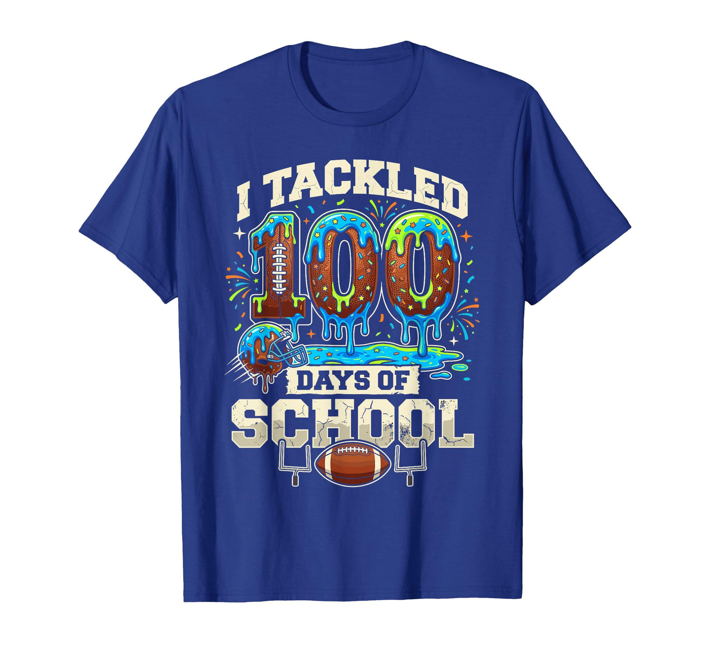 I Tackled 100 Day of School Teacher Student Football T-Shirt