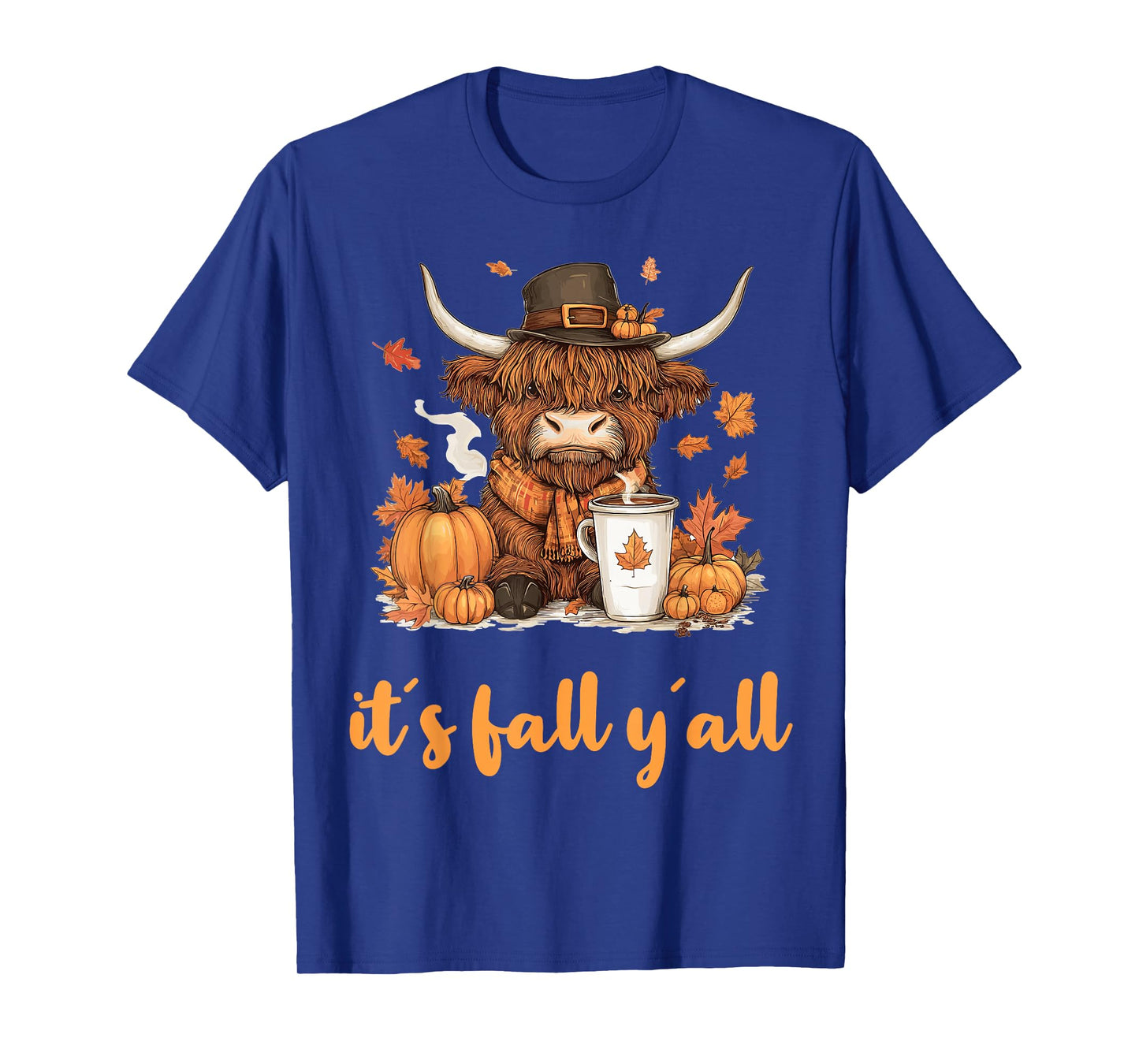 Scottish Highland Cow Fall Thanksgiving it´s fall yáll T-Shirt