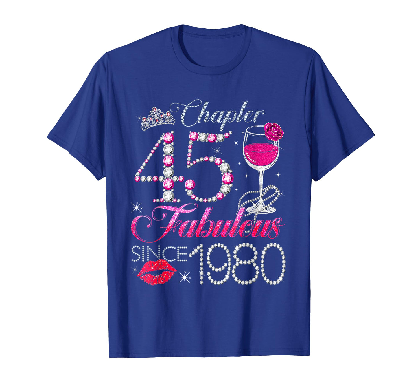 Chapter 45 Fabulous Since 1980 45th Birthday Queen Diamond T-Shirt